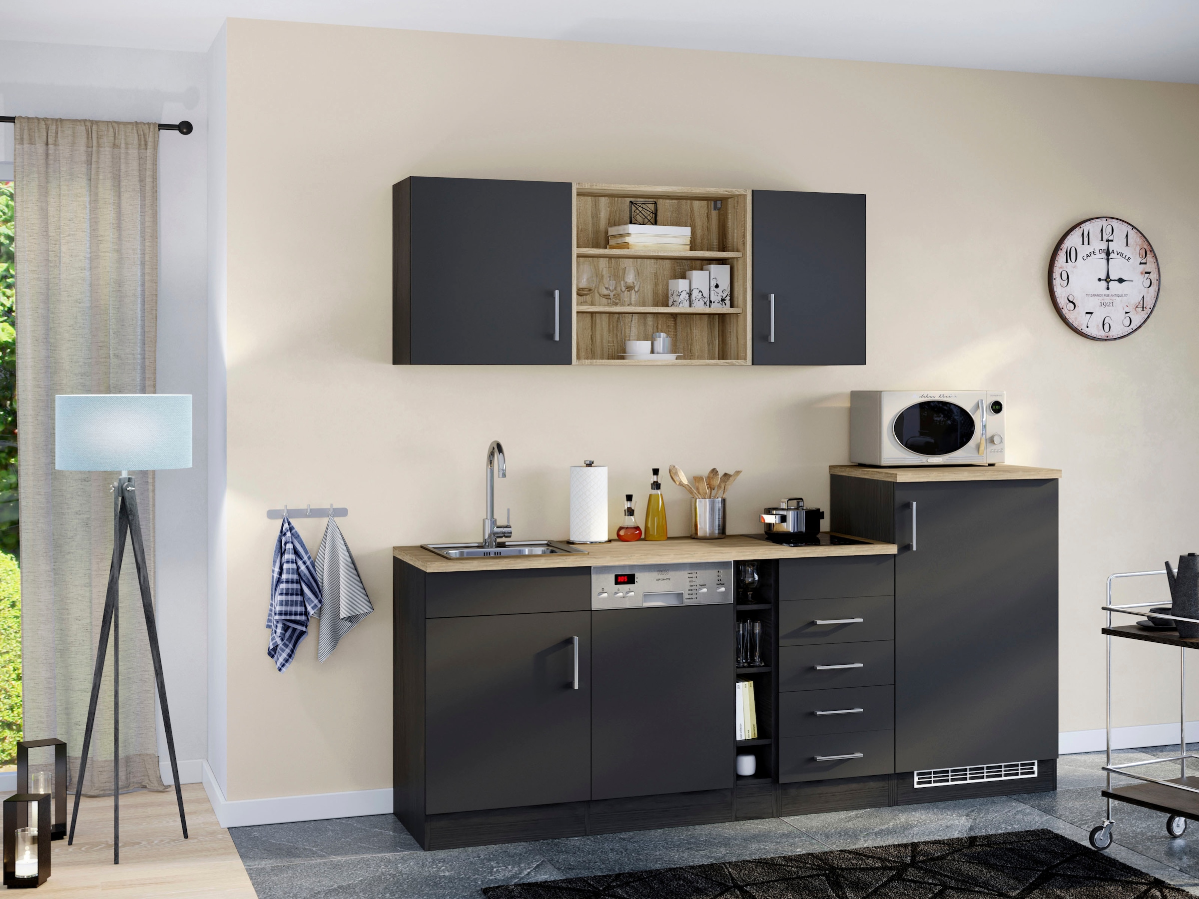 KOCHSTATION Küche »KS-Mali«, Breite 210 cm, mit E-Geräten