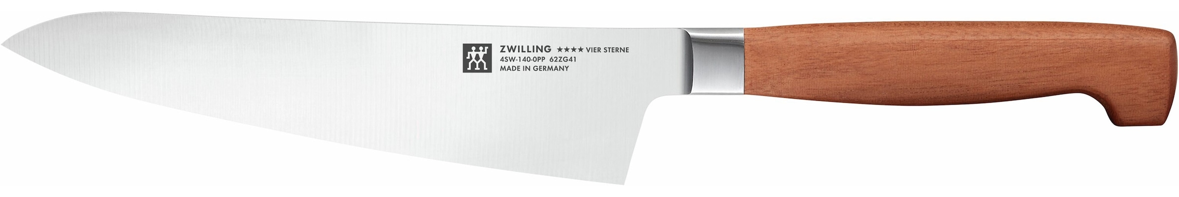 Zwilling Kochmesser "**** VIER STERNE Wood" Made in Germany, Eigehärtete Klinge, FSC-Zertifizitiertes Holz