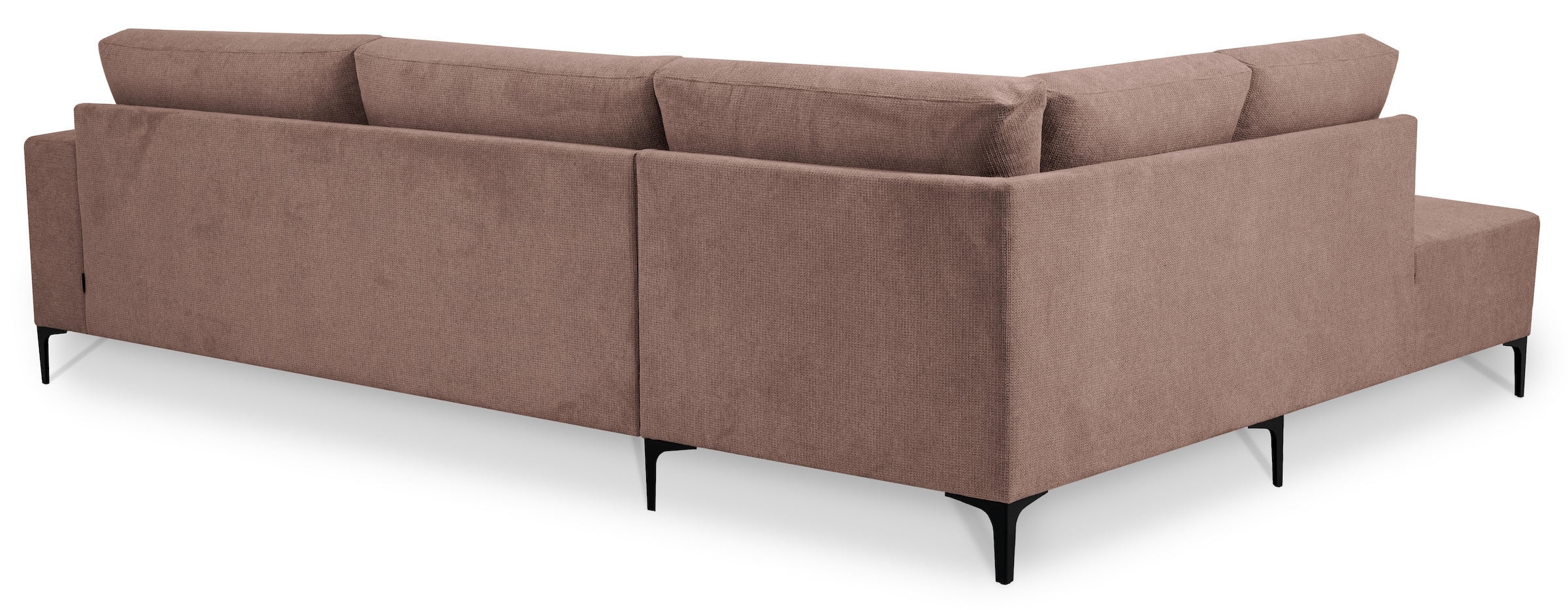 Places of Style Ecksofa »Xander, L-Form,«, Breite 289 cm, Webstoff, Soft-Touch Chenille, schwarze Metallfüße