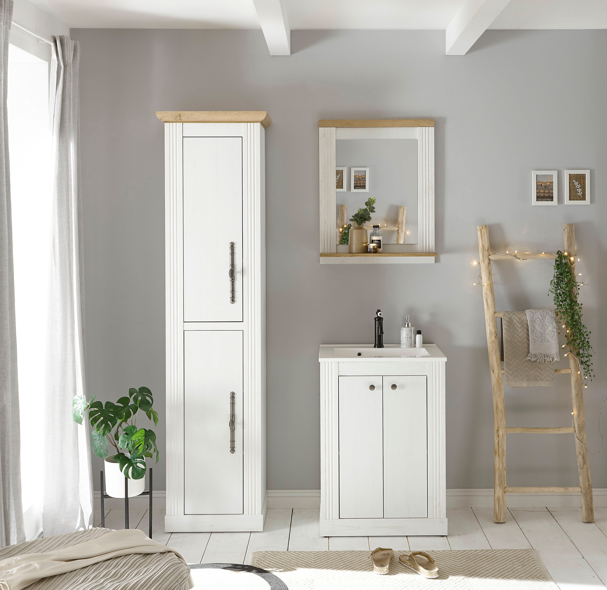 OTTO home Badmöbel-Set "WESTMINSTER, Bad im Landhausstil, 3-teiliges Badezi günstig online kaufen