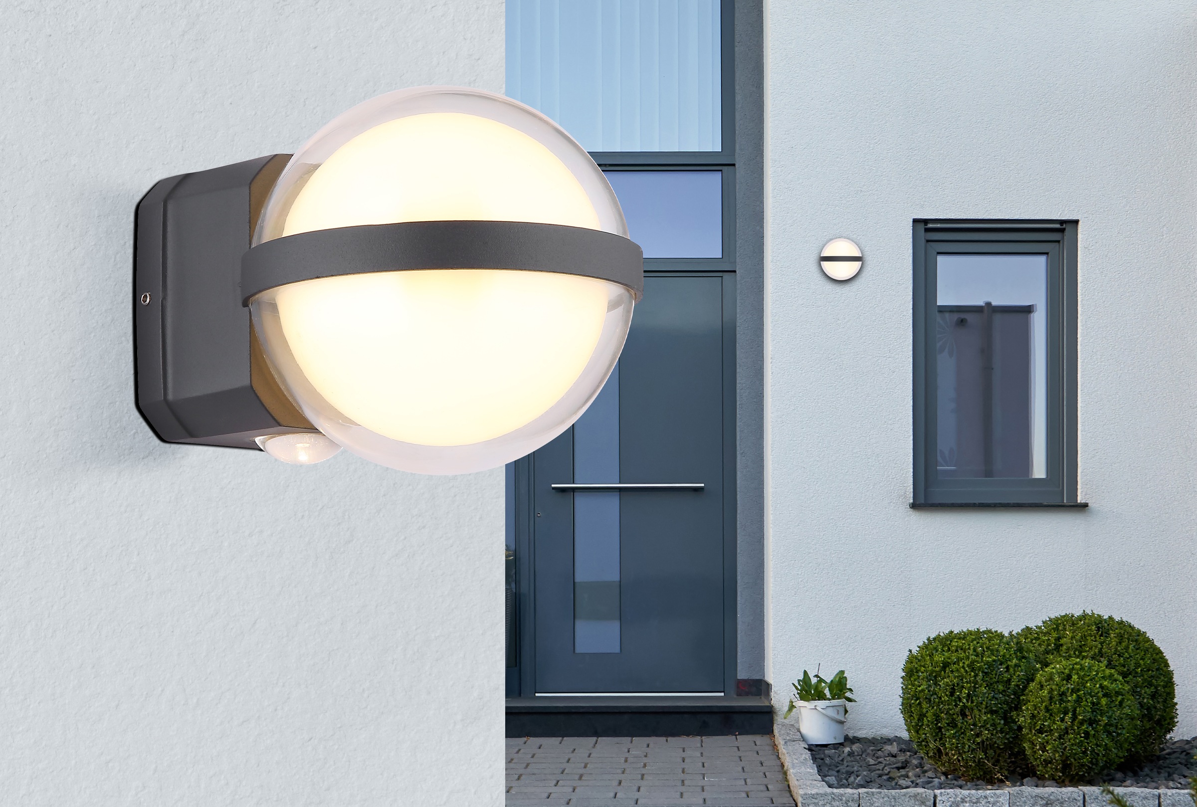 GLOBO LIGHTING LED Außen-Wandleuchte »ILLI«, Leuchtmittel LED-Modul | LED fest integriert, Außenbereich/IP54/2 Linsen/2Richtungen/Terrasse