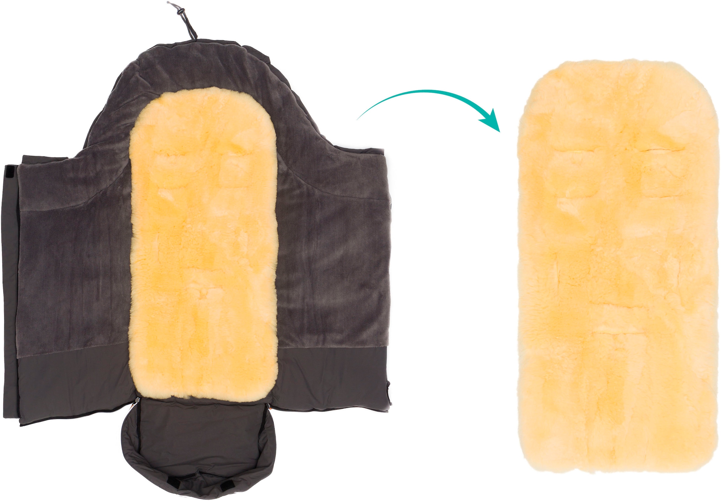 Fillikid Fußsack »Nanga Lammfell, Winterfußsack«
