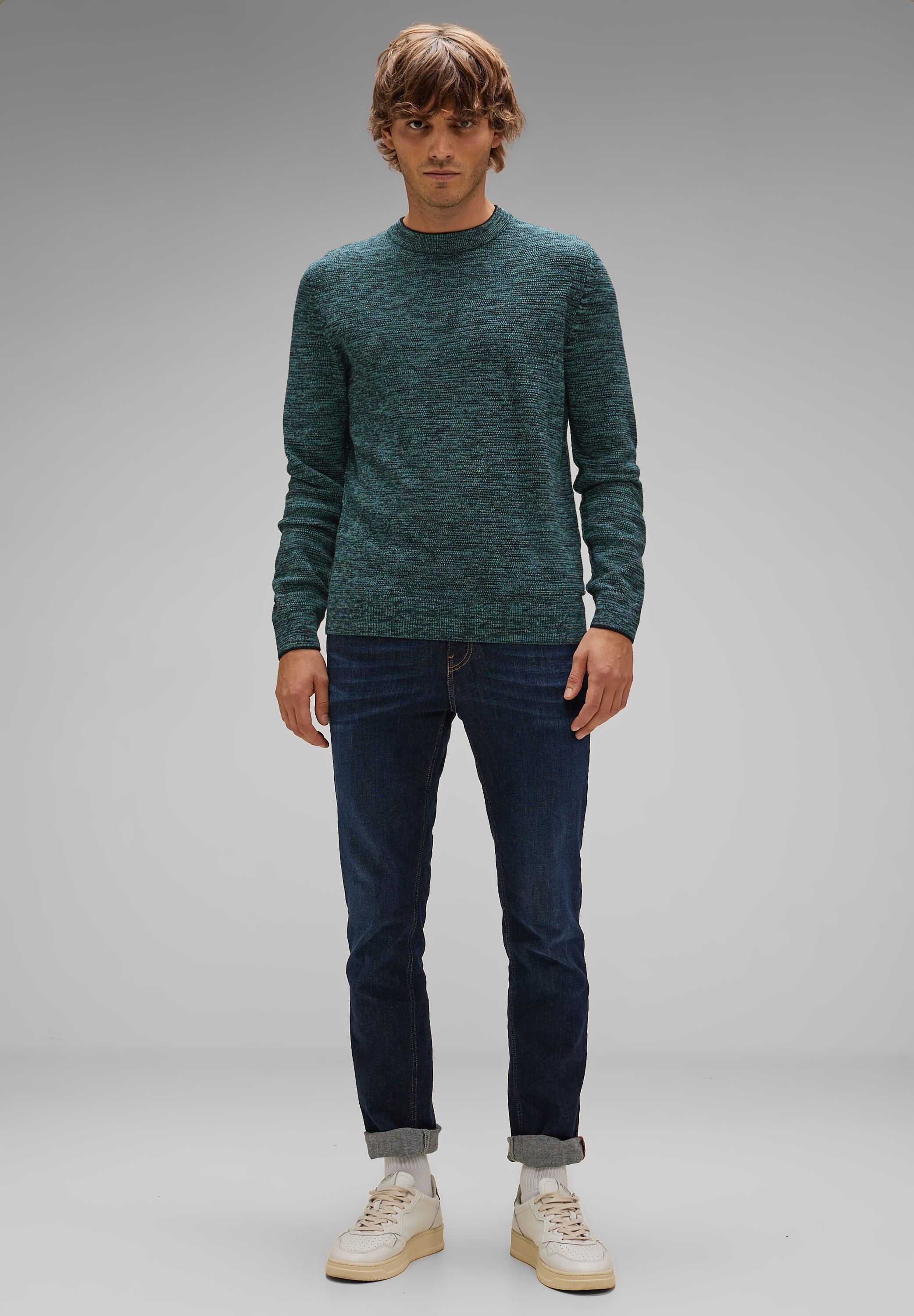 STREET ONE MEN Longpullover, aus reiner Baumwolle