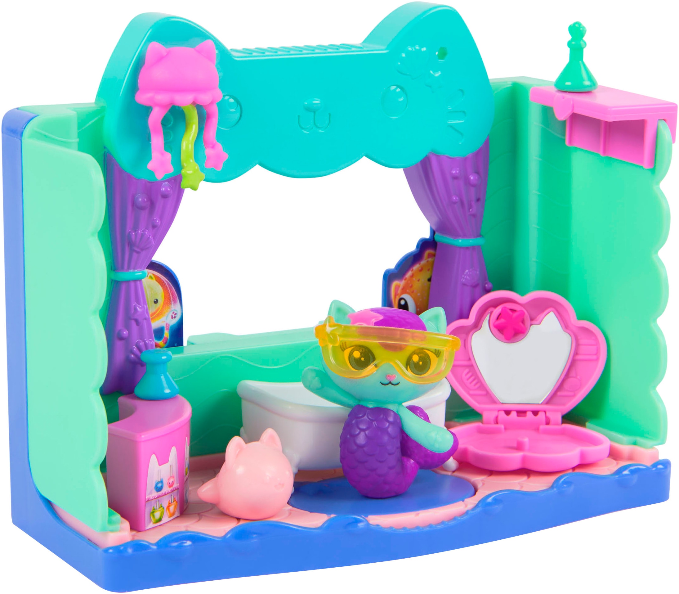Spin Master Spielwelt »Gabby’s Dollhouse: Der Film – Portal Raum Spa-tastisches Badezimmer«, von Meerkätzchen; mit Katzenfigur