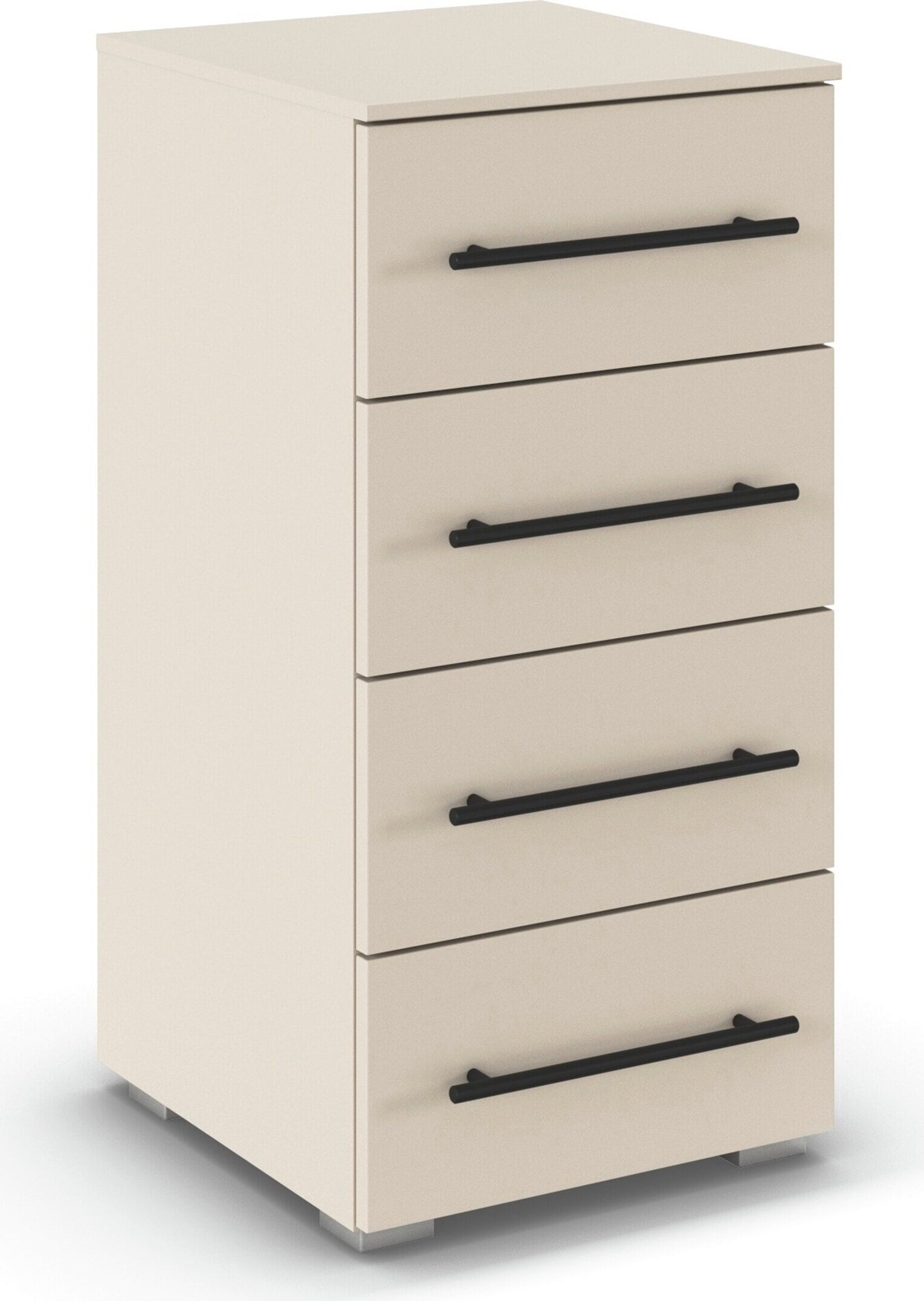 OTTO home Schubkastenkommode "Highboard Sideboard Schubladenkommode Kommode RONDO" Breiten 40 oder 80 cm / Höhe 81 cm, mit 4 geräumigen Schubladen Metallgriff in Schwarz MADE IN GERMANY
