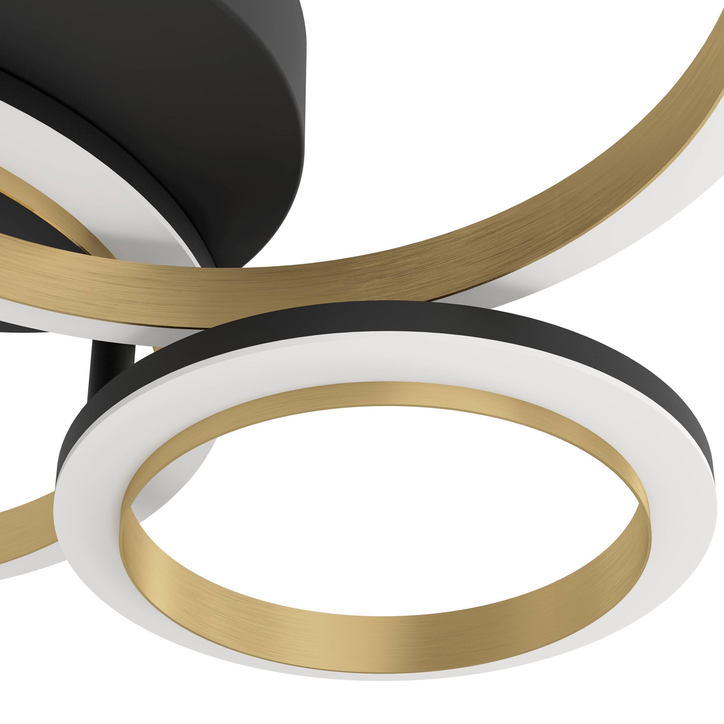 EGLO Deckenleuchte »Calliera Deckenlampe, Metall und Kunststoff, Bürolampe Decke, Lampe« LED-Modul 1 Stk. Neutralweiß Wand-/Deckenleuchte - L49 x B44,5 x H11 cm - schwarz, messing