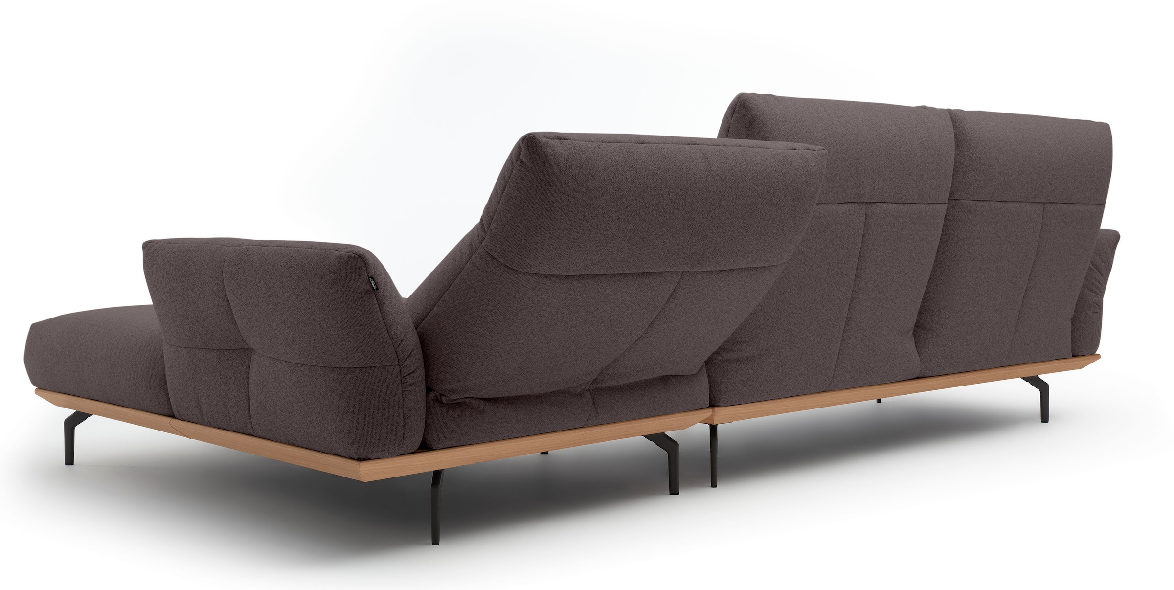 Creation BY ROLF BENZ Ecksofa »CR.460«, Sockel in Eiche, Winkelfüße in Umbragrau, Breite 318 cm