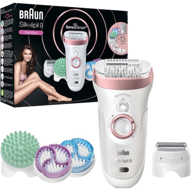 Braun Epilierer »Silk-épil 9 9-990 SkinSpa«, 13 St. Aufsätze, Micro-Grip- Pinzetten-Technologie, kabellose Wet & Dry-Epilation online bestellen | BAUR