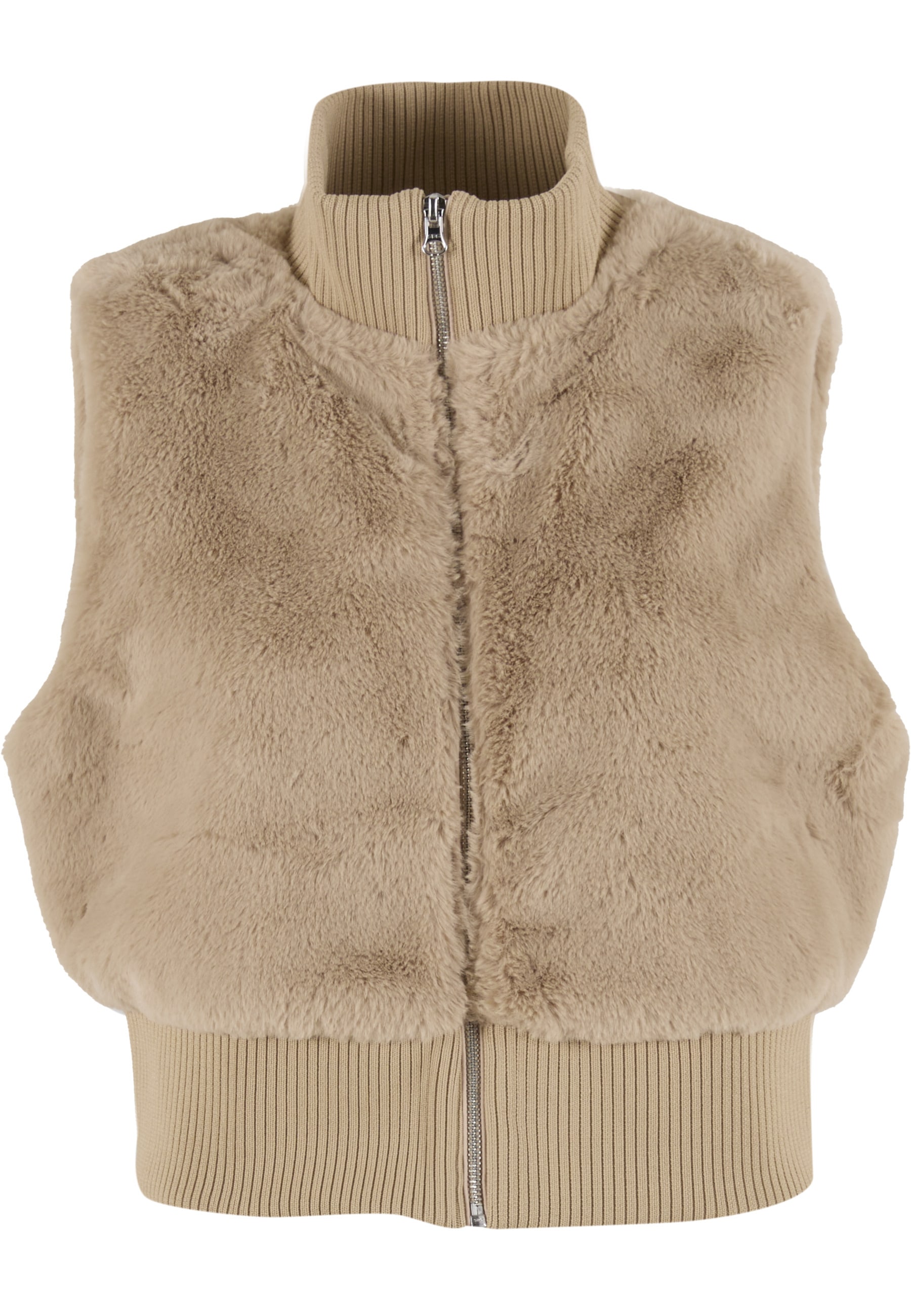 URBAN CLASSICS Steppweste "Urban Classics Ladies Cropped Faux Fur Vest" günstig online kaufen
