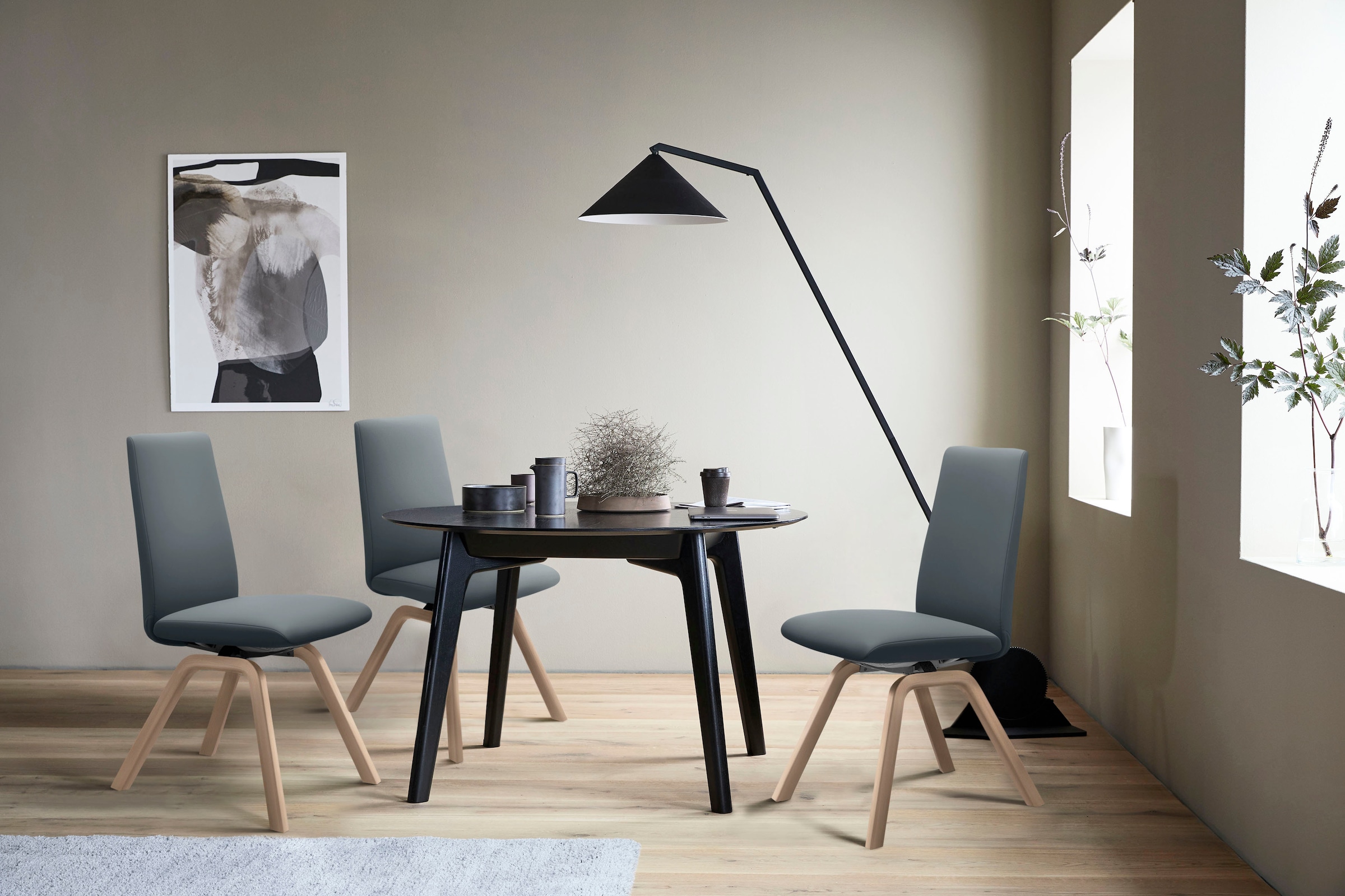 Stressless® Polsterstuhl »Laurel«, Leder BATICK, Low Back, Größe L, mit schräggestellten Beinen in Eiche gekalkt