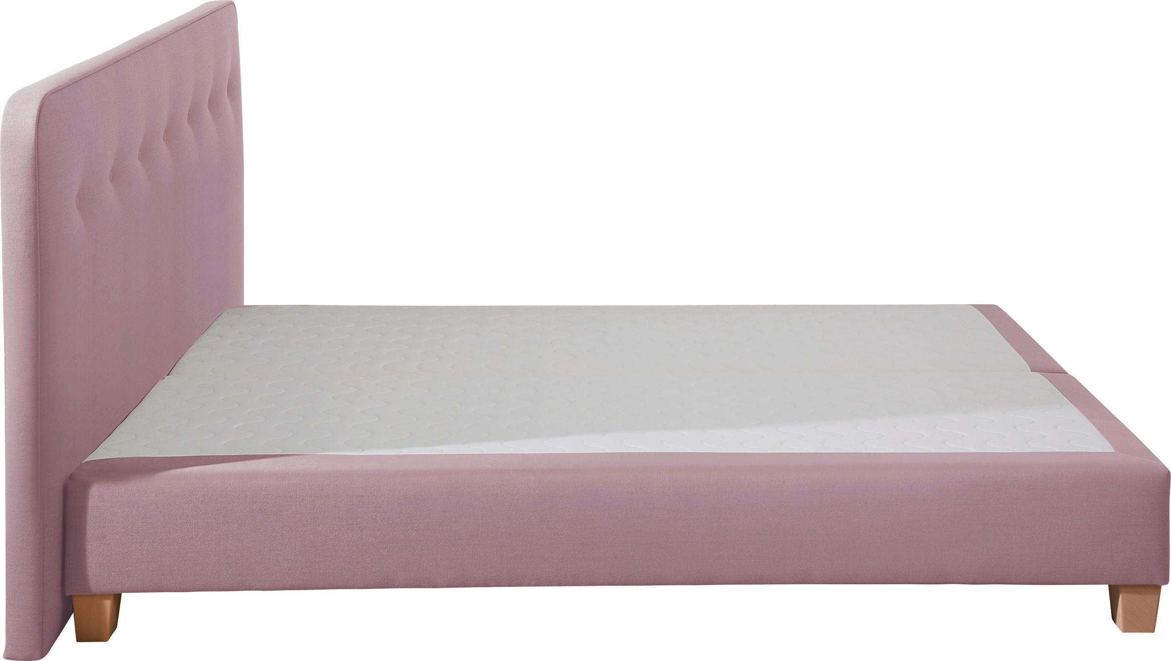 Boxspringbett HOME AFFAIRE "Fargo", lila (flieder), B:213cm L:207cm, Struktur fein (100% Polyester);Samtstoff (100% Polyester), Komplettbetten, Boxspringbett, inkl. Topper, in 3 Matratzenarten, in Samt- oder Strukturstoff 3