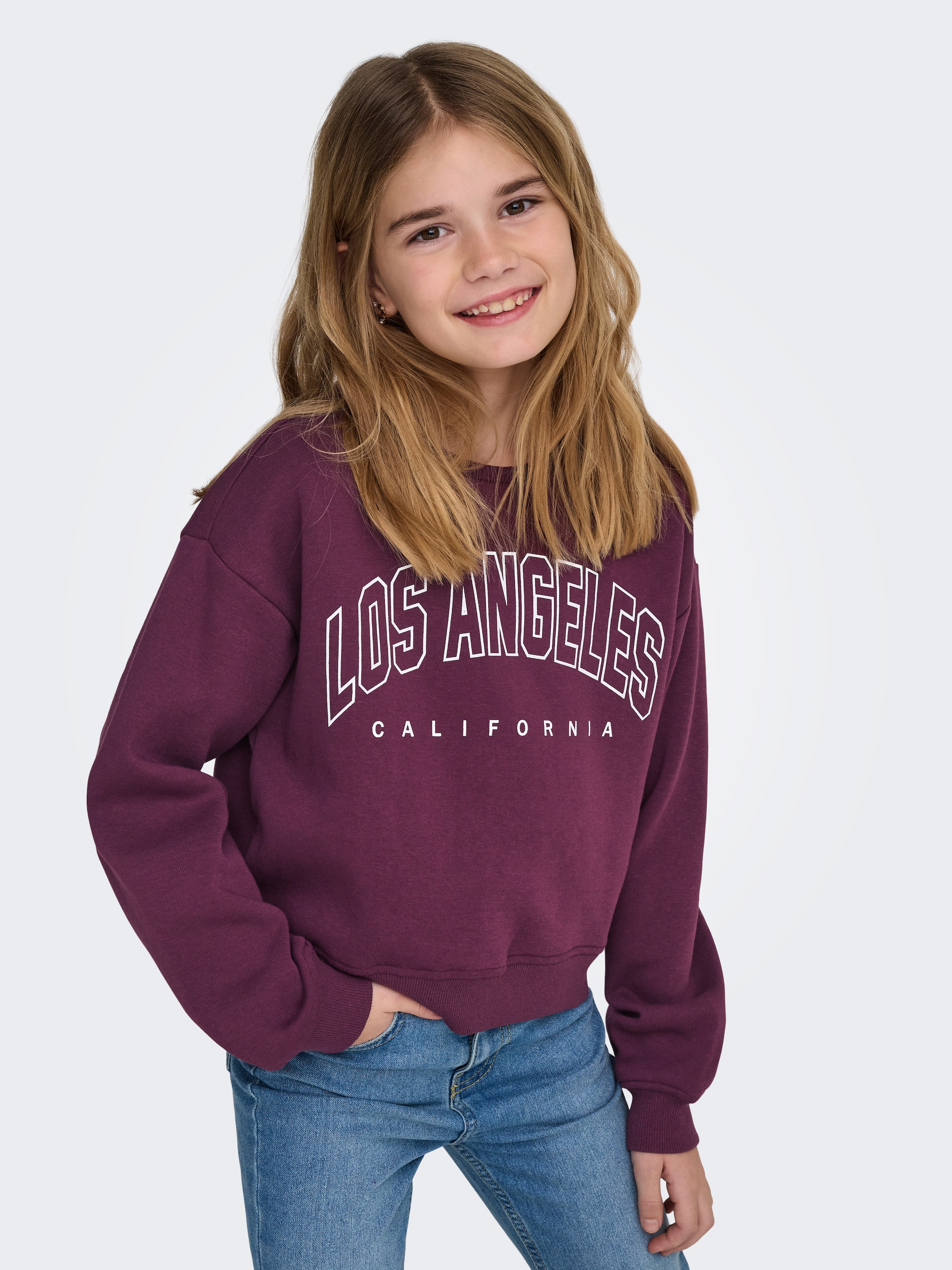 KIDS ONLY Sweatshirt »KOGSWEAT LS CREW OVZ STAT SWT NOOS«, Baumwollmischung, loose fit
