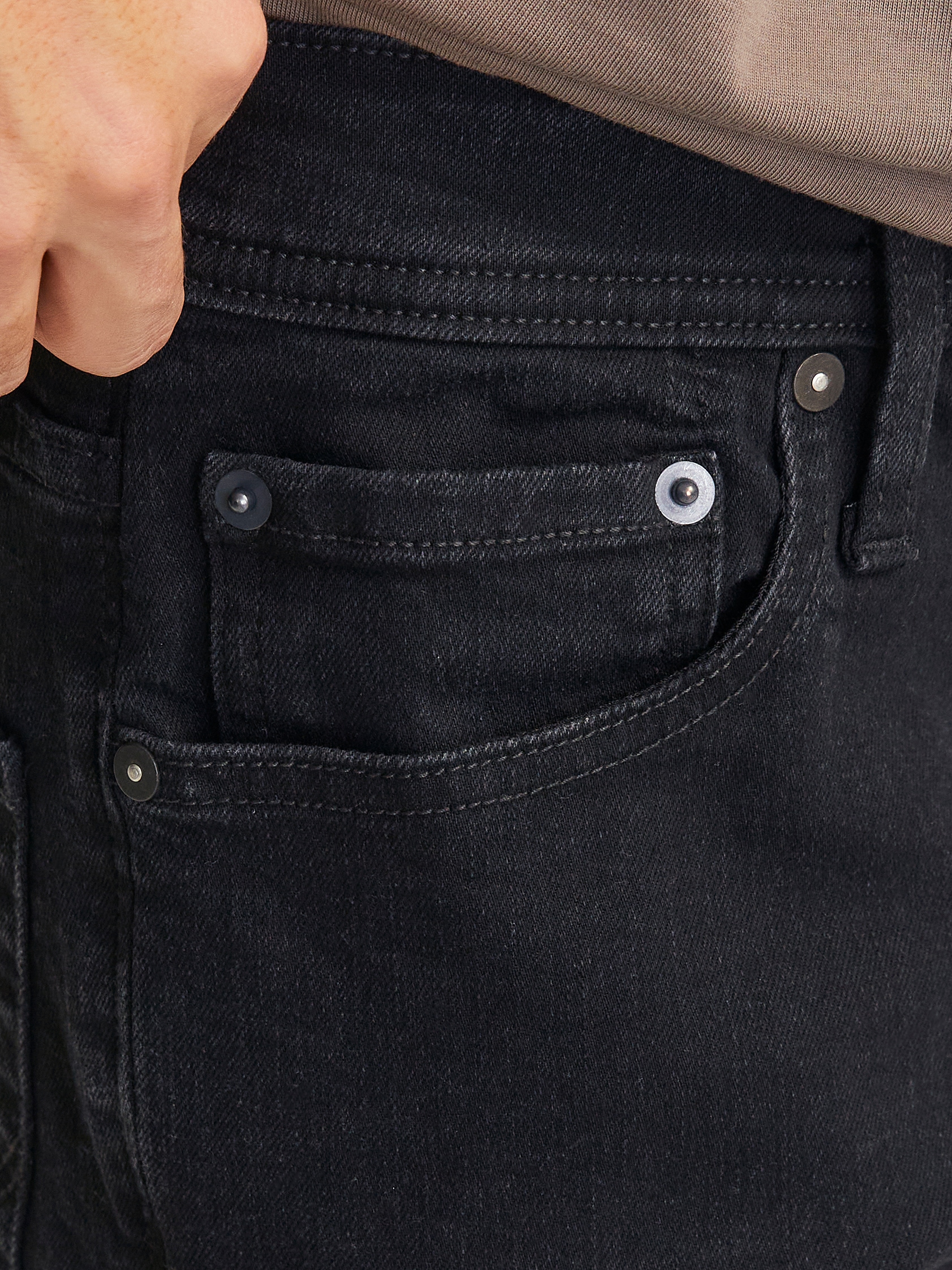 Jack & Jones Tapered-fit-Jeans »JJIMIKE JJORIGINAL SQ 223«, Stonewashed für einen Used-Look mit Faded-Effekten