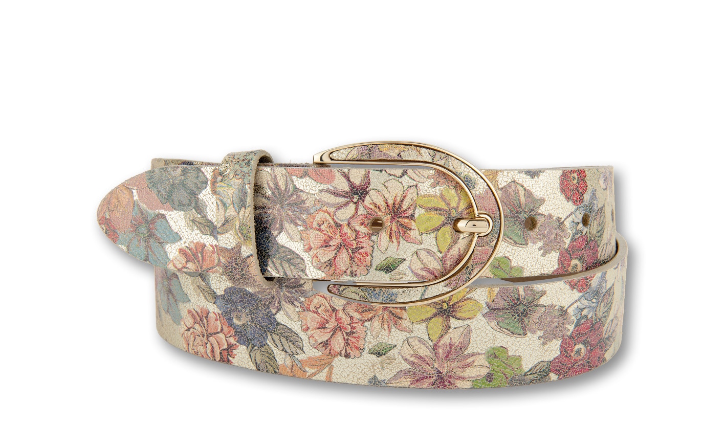 BERND GÖTZ Ledergürtel "Ledergürtel mit appliziertem Flowermotiv auf Schlie günstig online kaufen