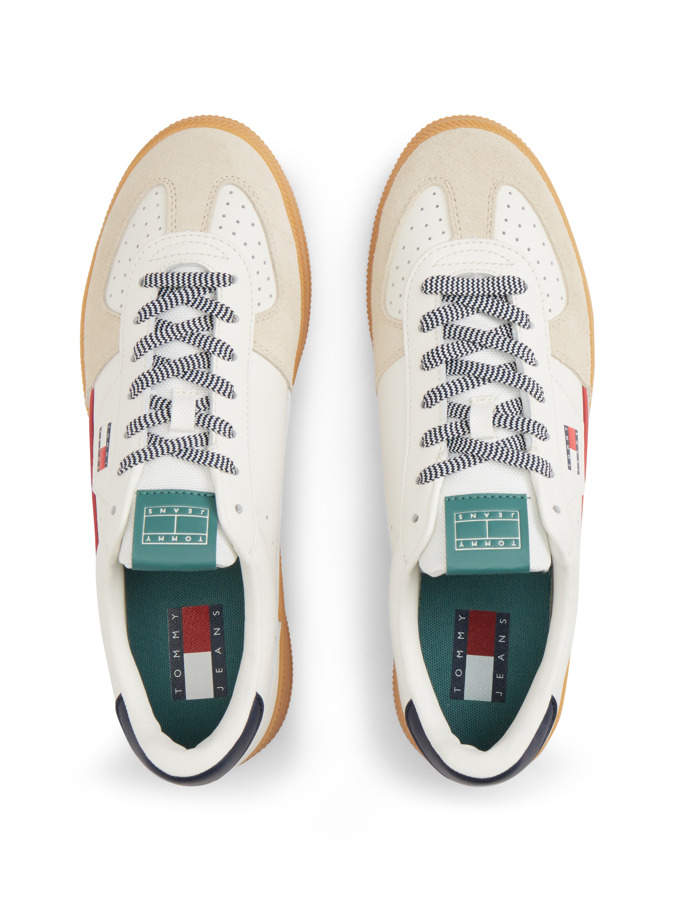 Tommy Jeans Sneaker »THE GREENWICH EDGE LEATHER«  Freizeitschuh, Halbschuh, Schnürschuh mit vielen farbigen Details