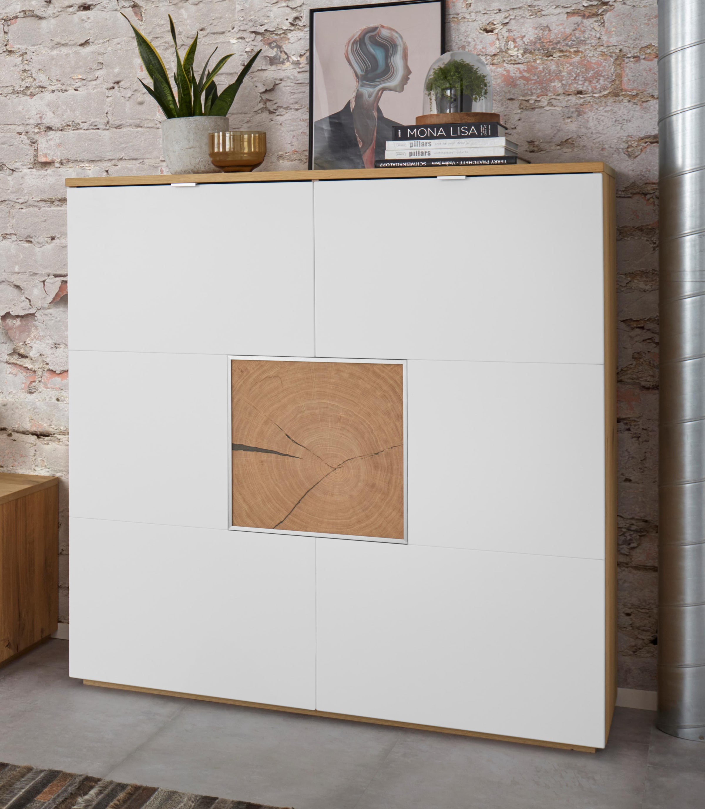 VOGL Möbelfabrik Highboard Breite 114 cm mit Hirnholzelement günstig online kaufen