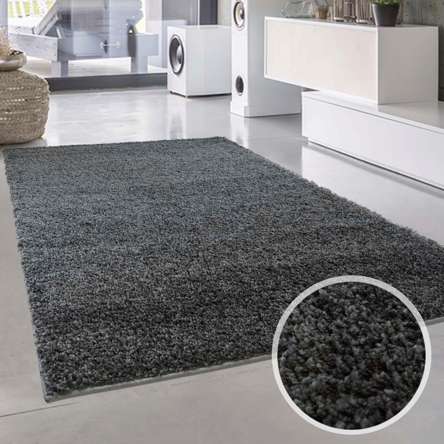 Carpet City Hochflor-Teppich "Shaggi uni 500" rechteckig 30 mm Höhe Läufer, günstig online kaufen