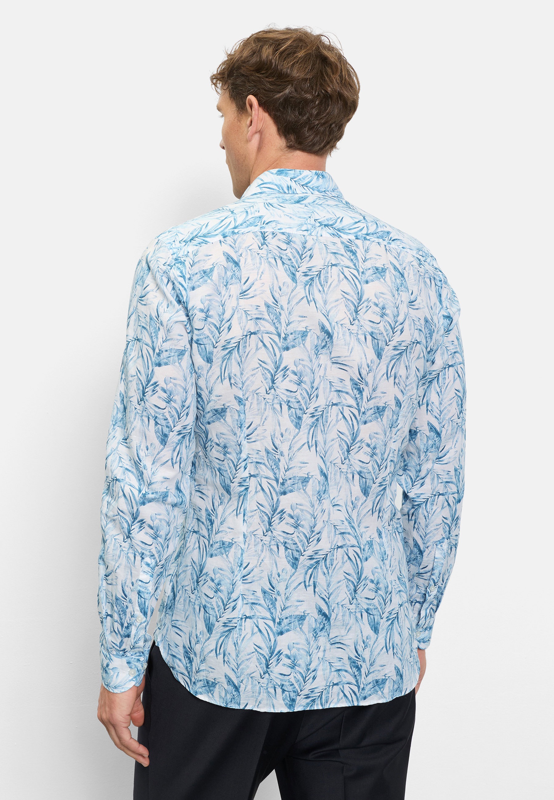 OLYMP Level Five Linen Blend Shirt Light Blue 42 6