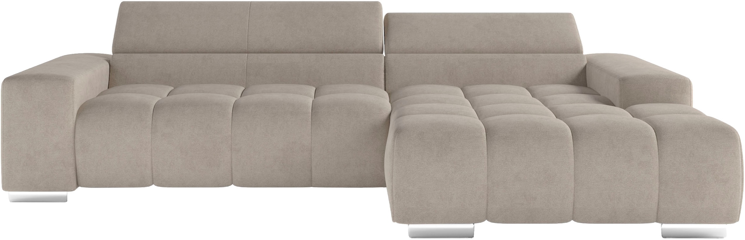 COTTA Ecksofa »Orion L-Form« mit 2x Kopfteilverstellung & 3 Nierenkissen