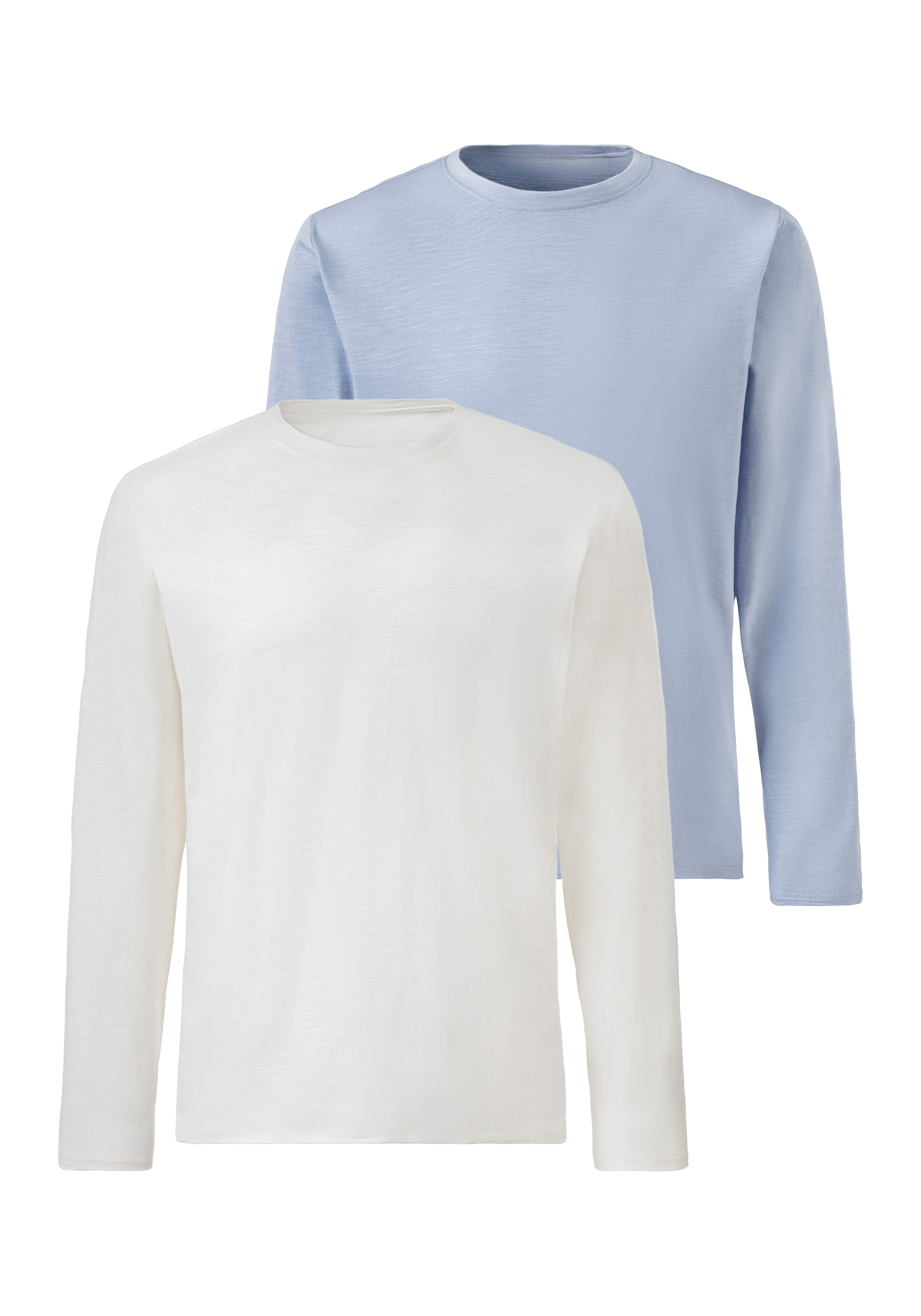 John Devin Langarmshirt, (2er-Pack), Longsleeve in hochwertiger slub-yarn Qualität