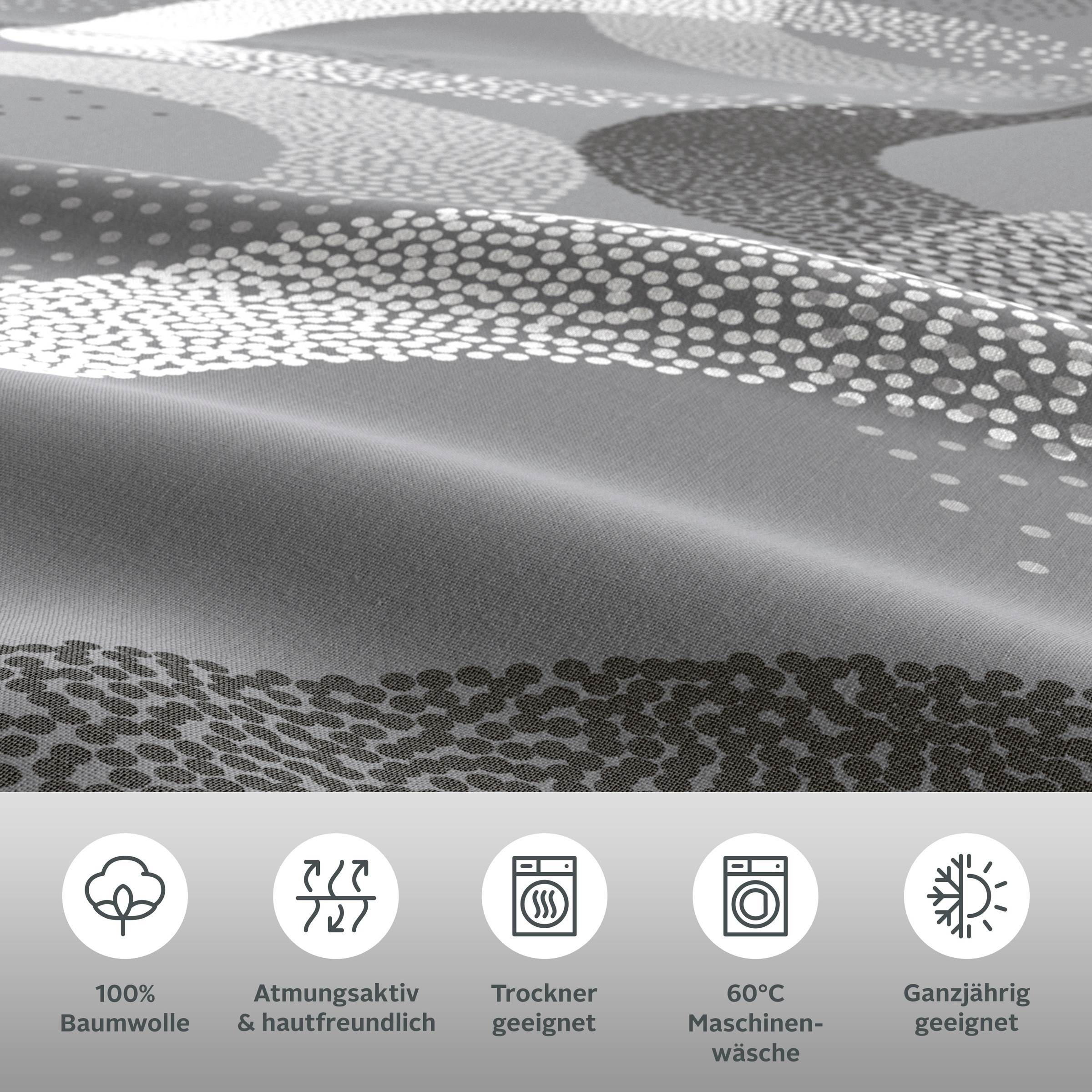 Thumbnail - OTTO home Bettwäsche "Balisa" 2 Stk. tlg. ab Größe 135x200 cm, aus 100% Baumwolle, Bettwäsche mit Kreisen