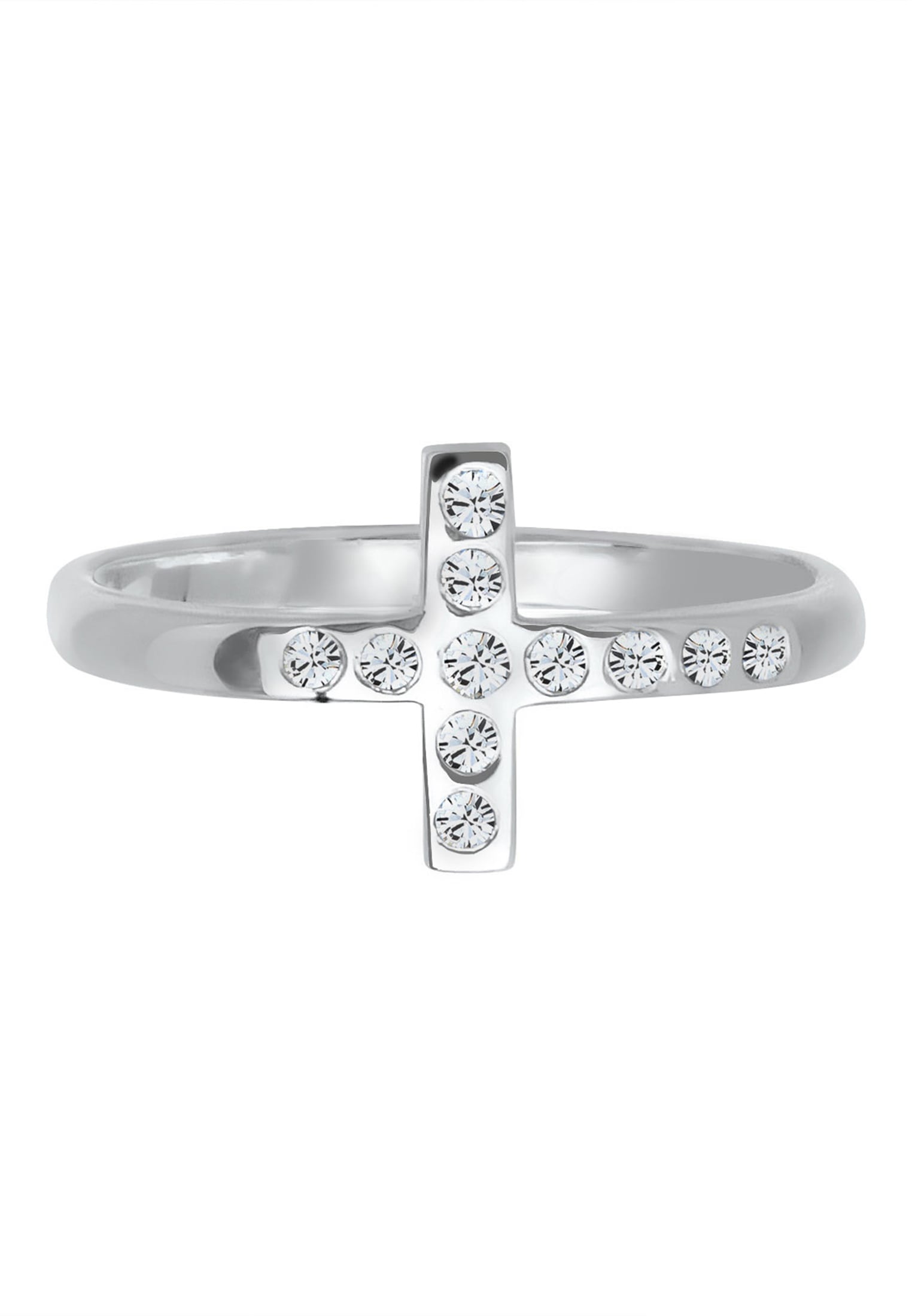 Elli Fingerring »Blogger Kreuz Kristalle 925 Silber«