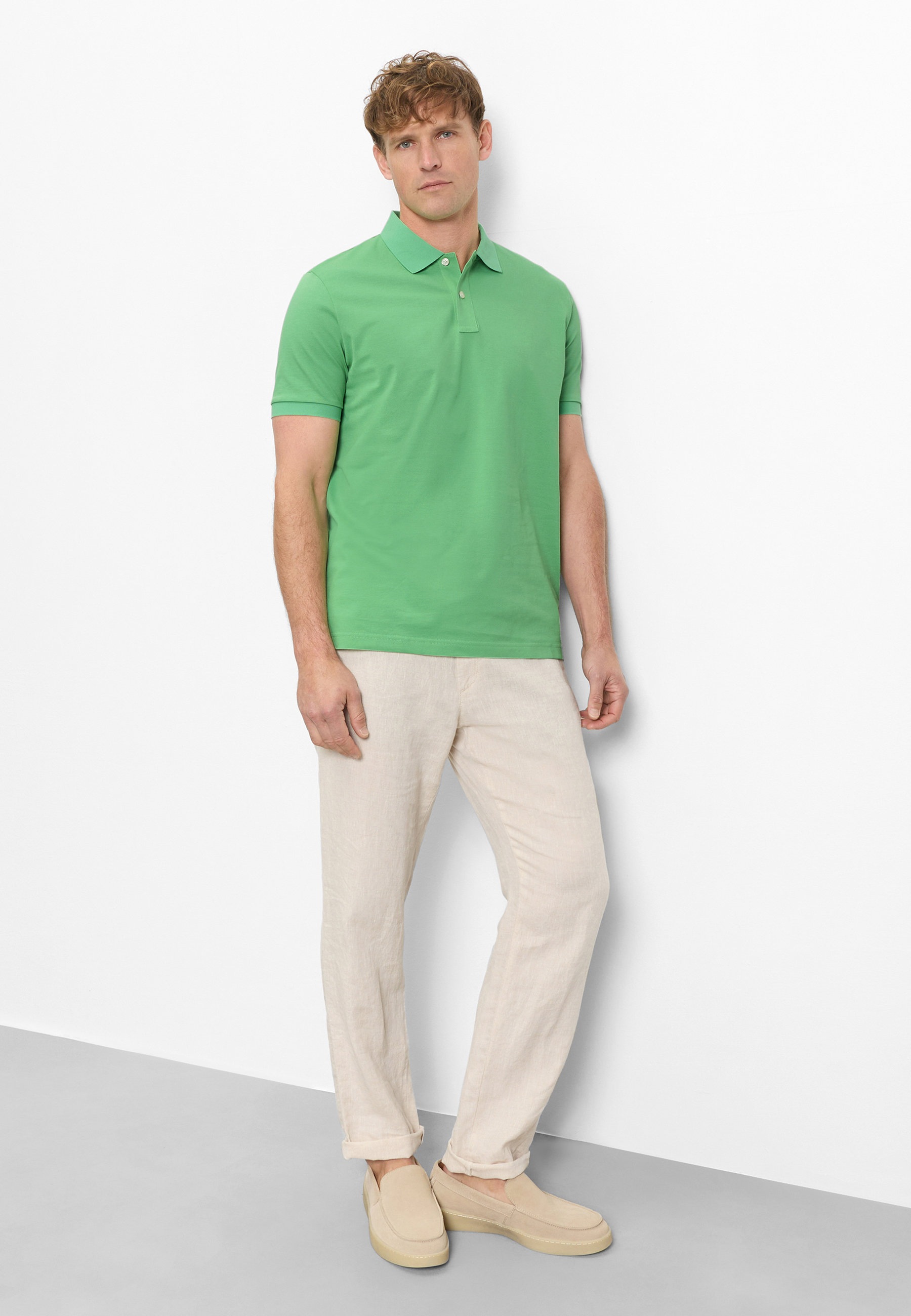 Poloshirt OLYMP "Casual", Herren, Gr. S, grün (mint), Piqué, Obermaterial: 100% Baumwolle, Shirts 2