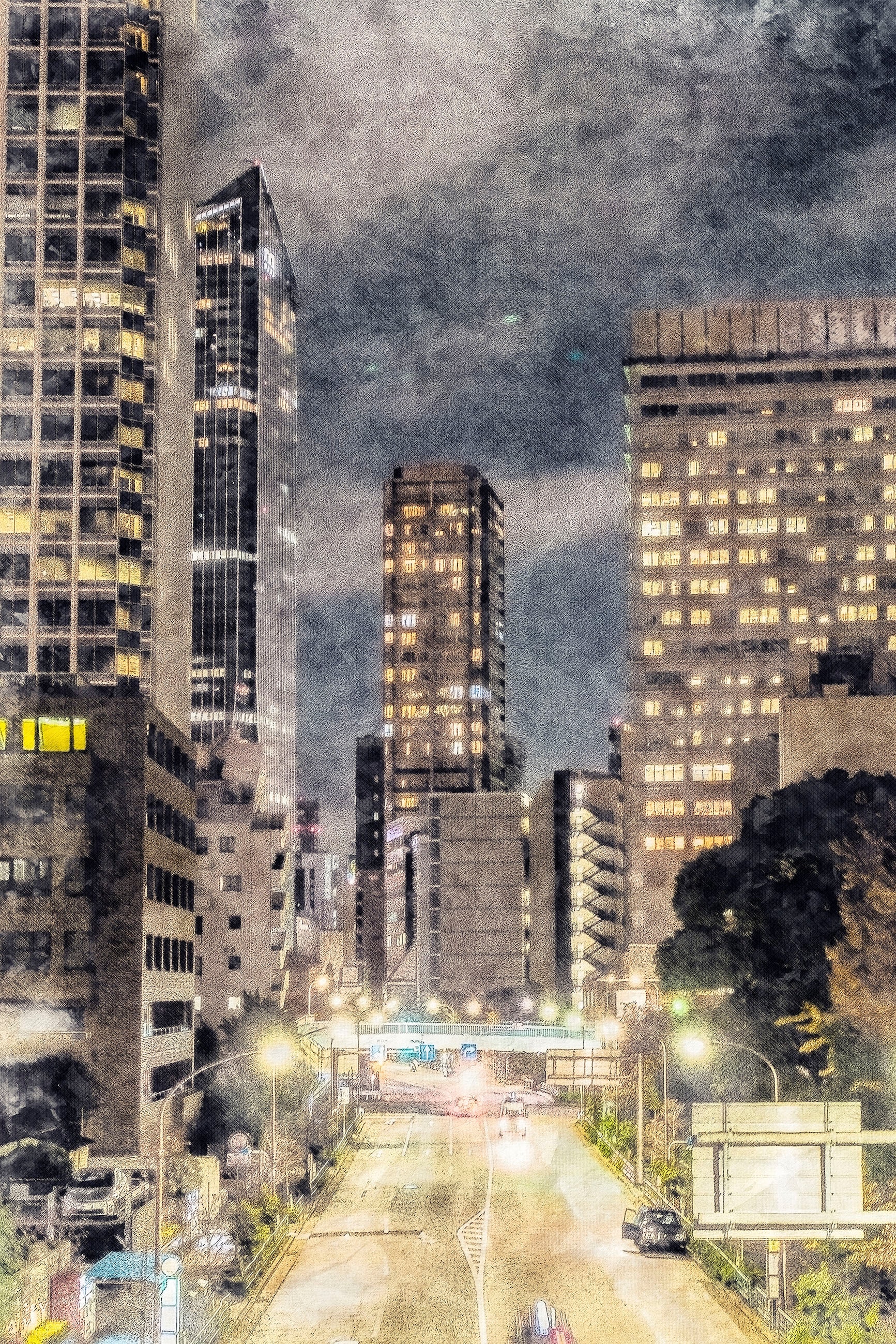 queence Leinwandbild "Stadt Wolkenkratzer" Filmszene  Frankfurt am Main  St günstig online kaufen