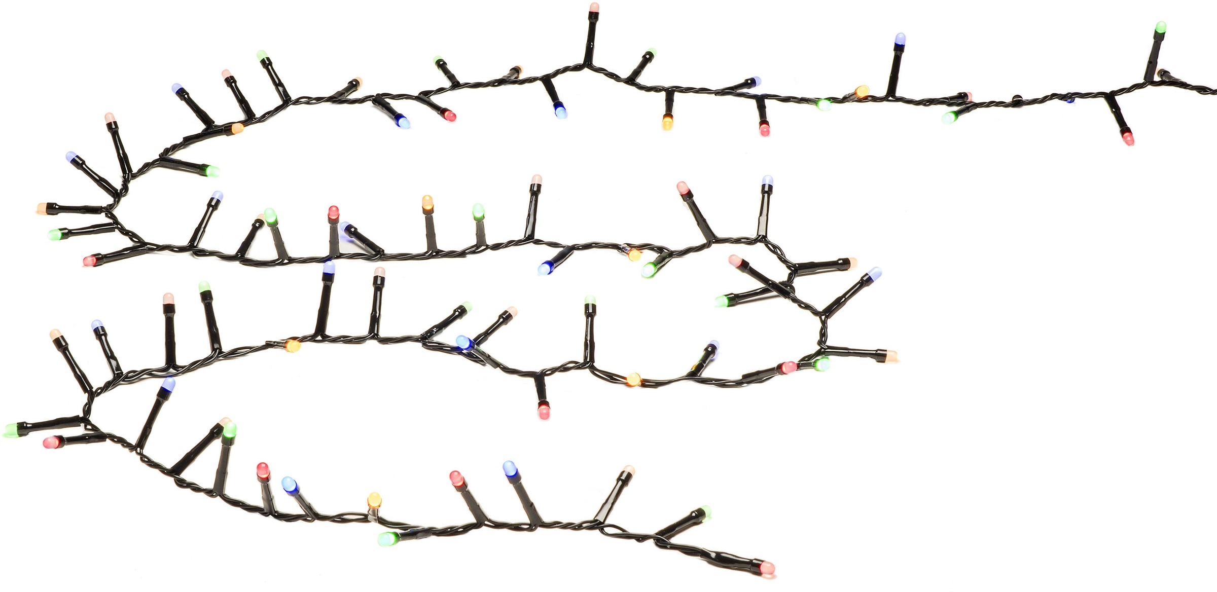 KONSTSMIDE LED-Lichterkette "Weihnachtsdeko aussen", schwarz, Dioden 800 Stk. Flammen 800 Stk., Kabellänge 5m x Gesamtlänge 22,58m, Lichterketten, Micro LED Compactlights, 800 bunte Dioden 2