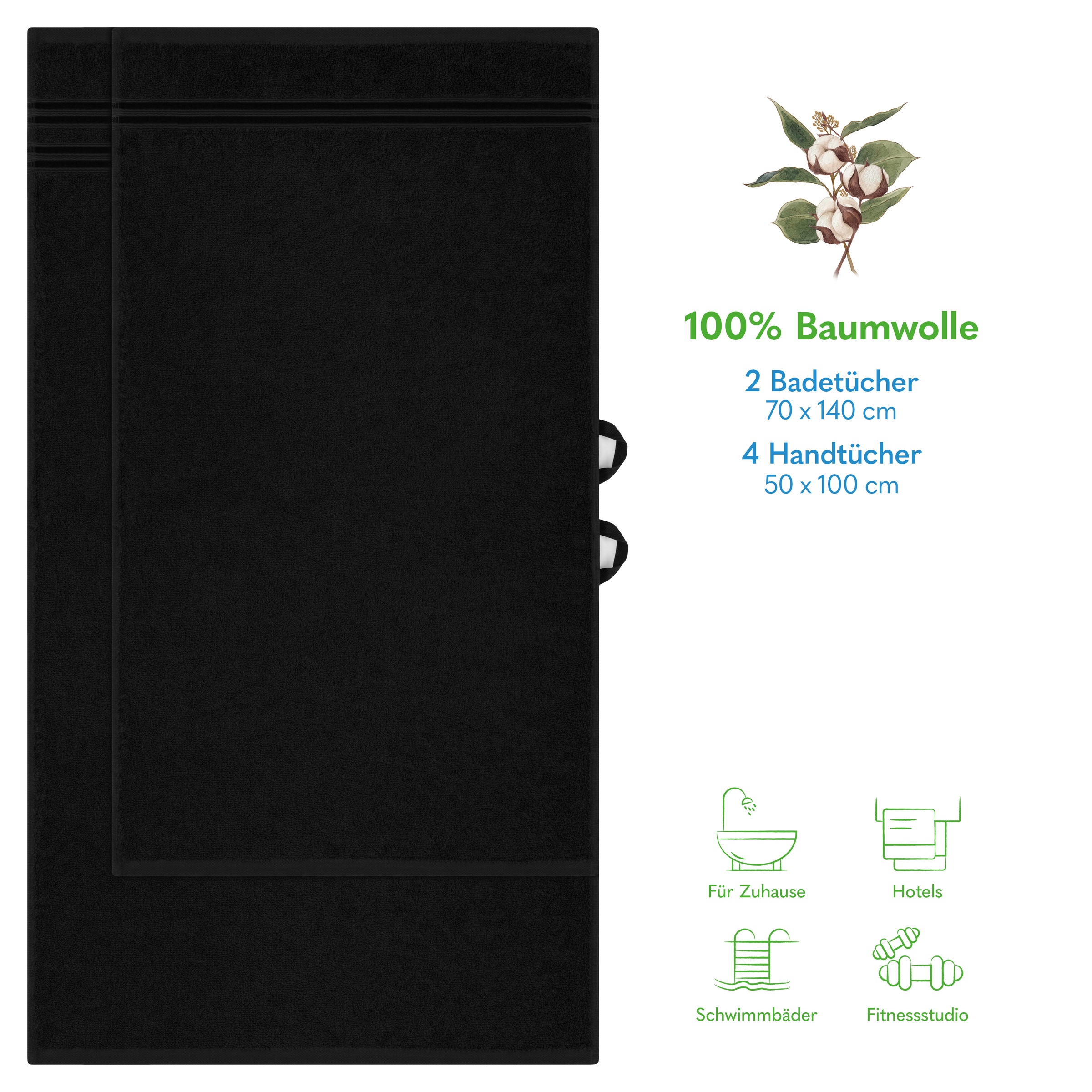 HAMMETEX Handtuch Set "6-teiliges Handtuch Set, 100% Baumwolle, Weich & Sau günstig online kaufen