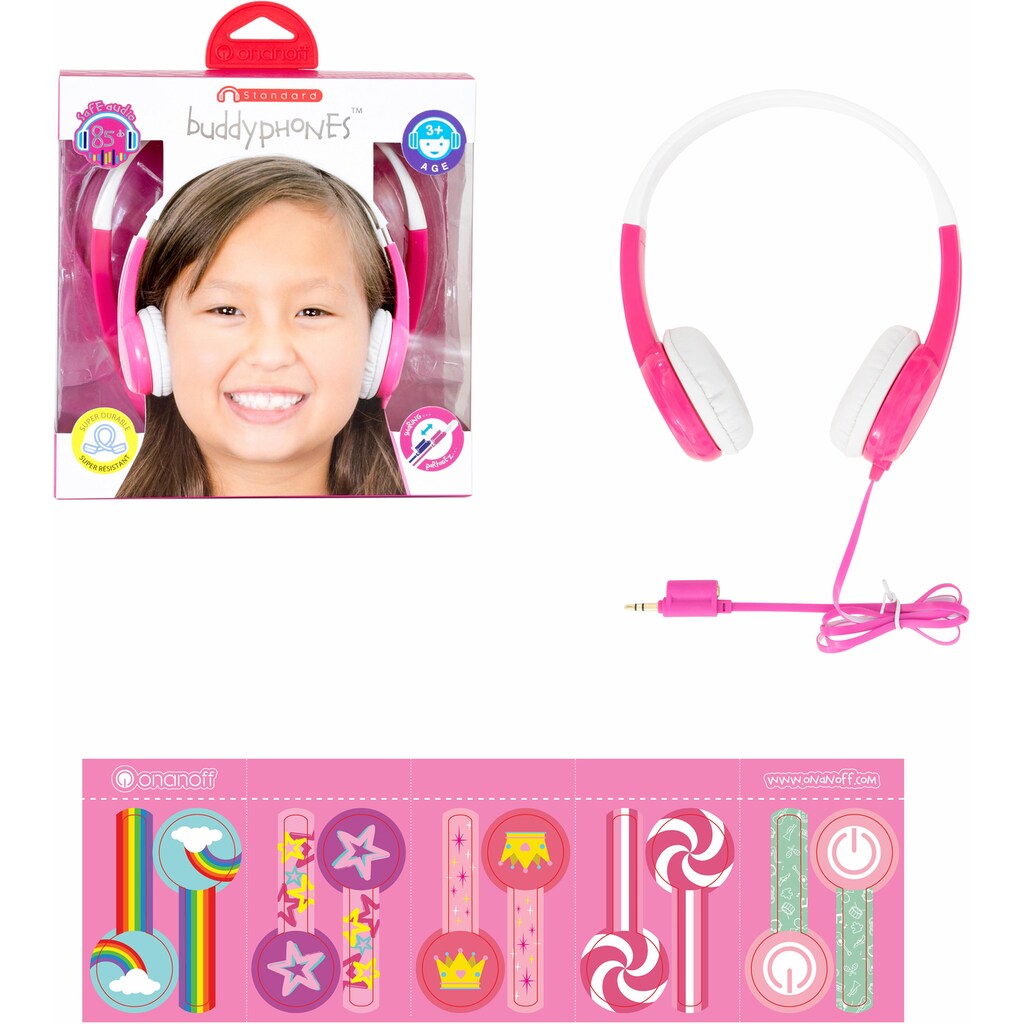 buddyphones™  Kinder-Kopfhörer »Standard, pink«