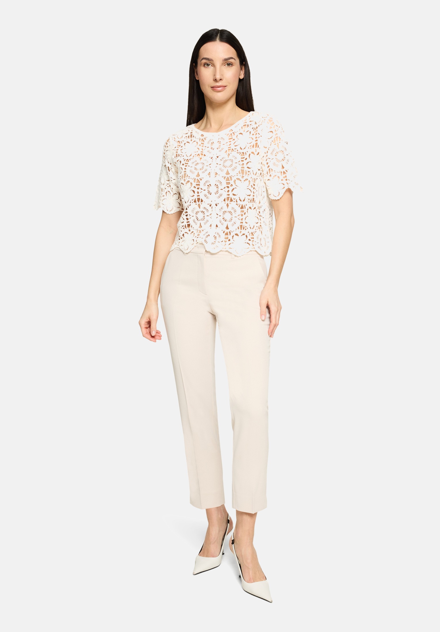 Betty&Co Kurzarmshirt "Damen mit U-Boot-Ausschnitt" 1 tlg.