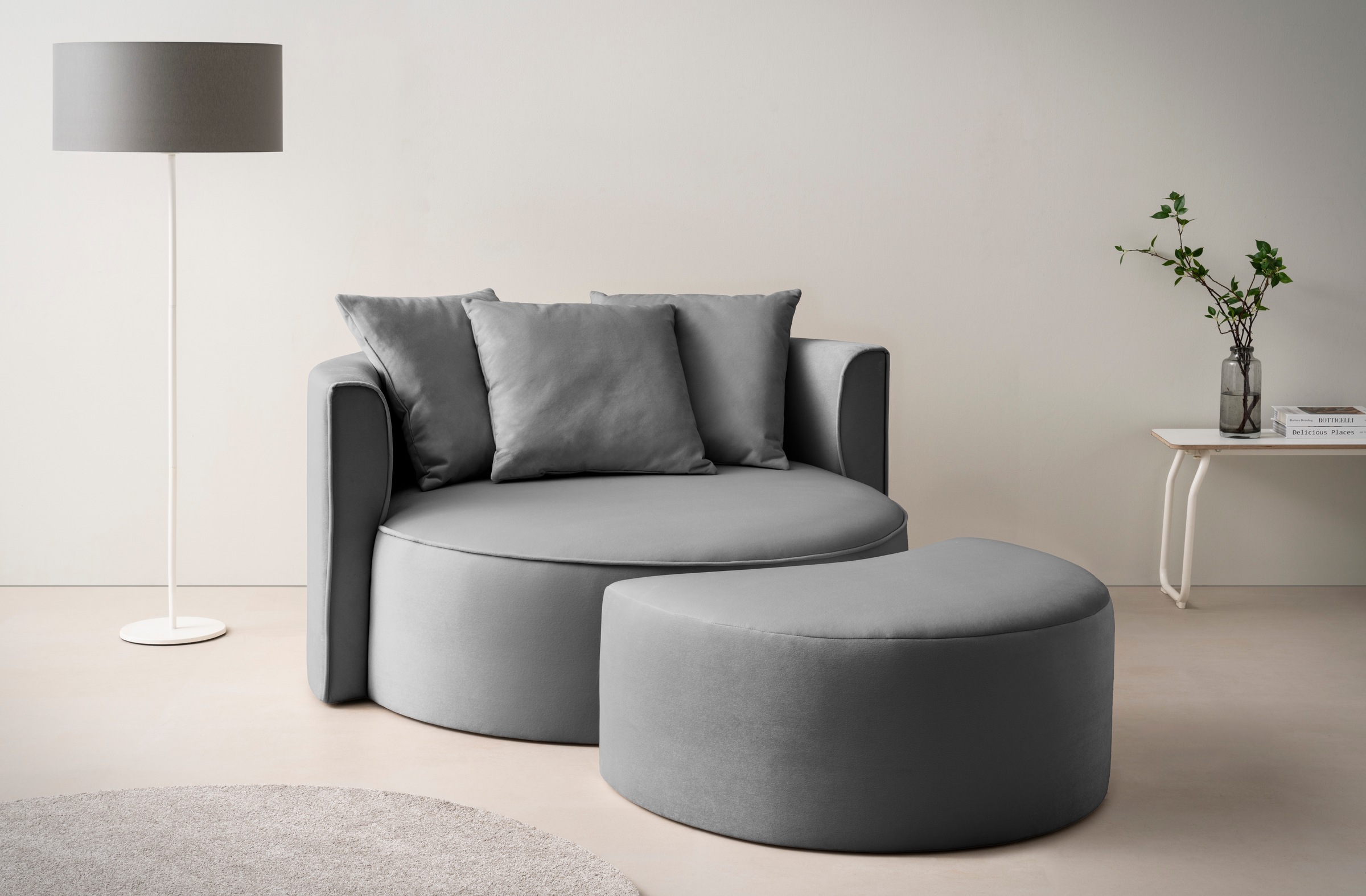LeGer Home by Lena Gercke XXL-Sessel "ISALIE, Rundsessel mit Hocker, Lesese günstig online kaufen