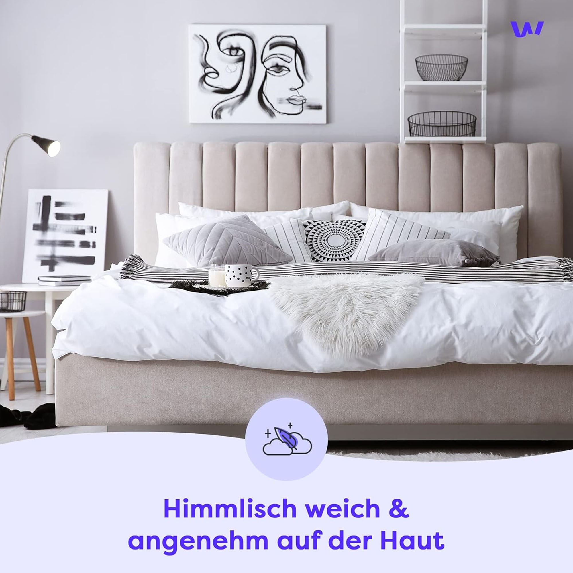 Wolkenfeld Kissenbezug "Renforcé Kissenbezug Baumwolle - Natürlich weiches Schlafgefühl" Größe 80x80, 40x80 und 70x90 cm; versteckter Reißverschluss