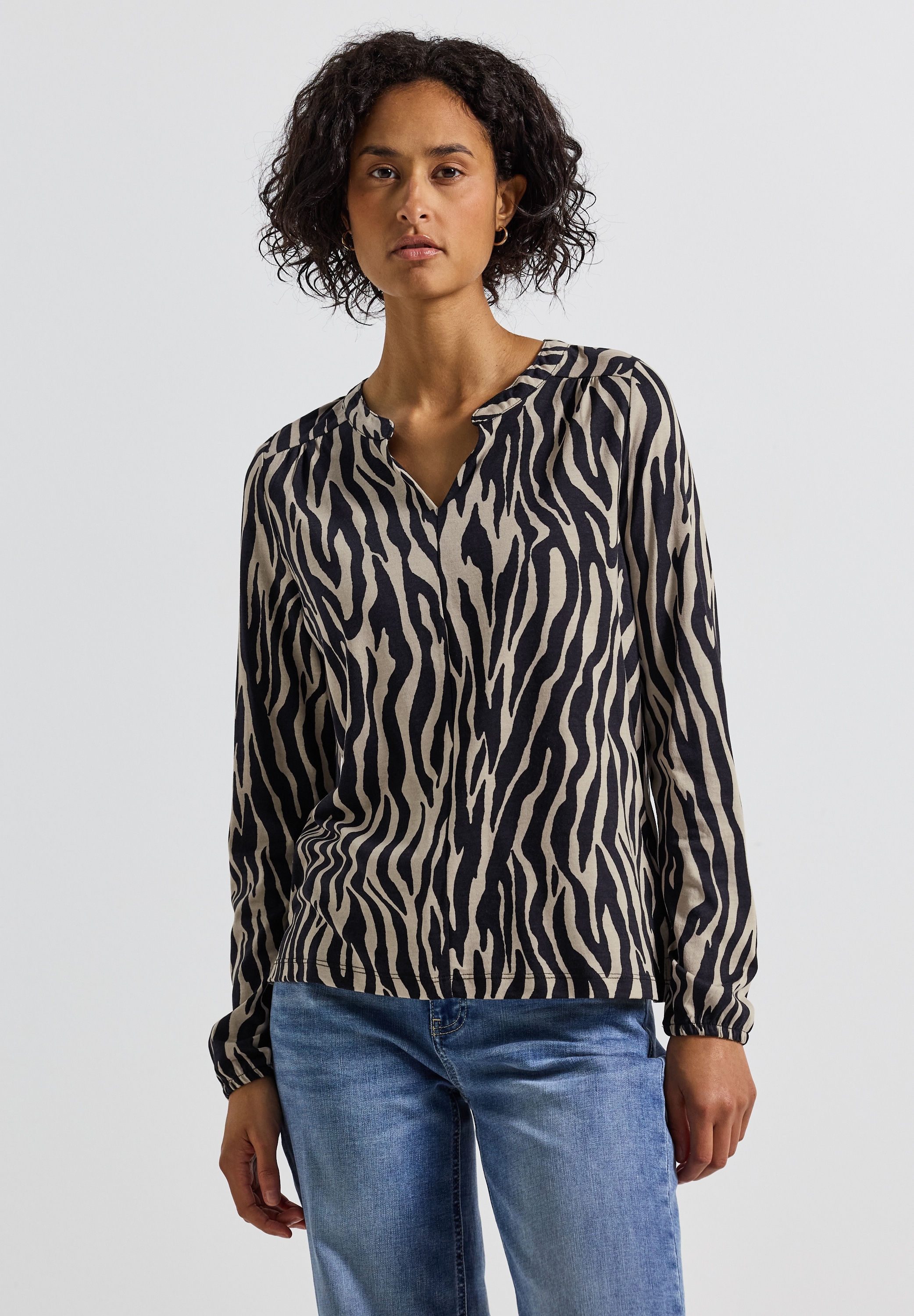 STREET ONE Langarmshirt, im soften Baumwoll-Mix günstig online kaufen