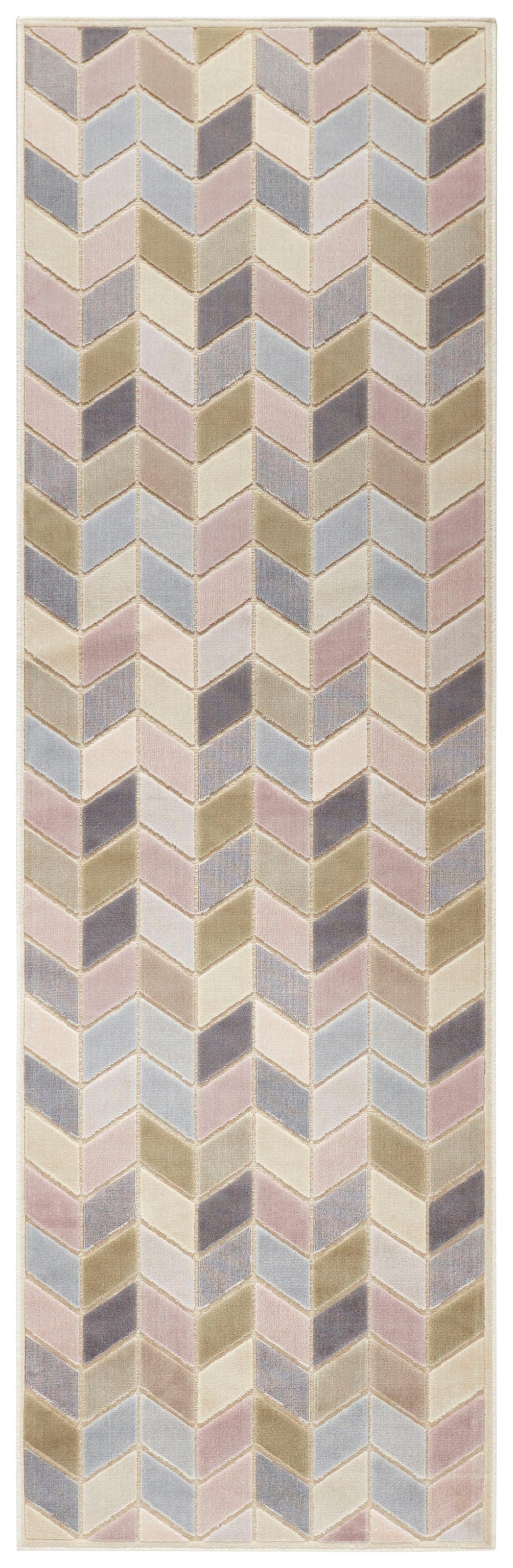 ELLE DECORATION Läufer »Loire«, rechteckig, 8 mm Höhe, Kurzflor, Velour, Geometrisches Muster, Hoch-Tief Struktur