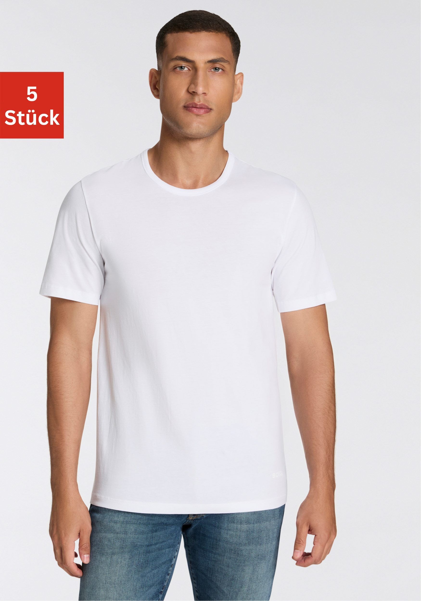 BOSS T-Shirt "5P Authentic", (5 tlg.), Basic, zum drunterziehen günstig online kaufen