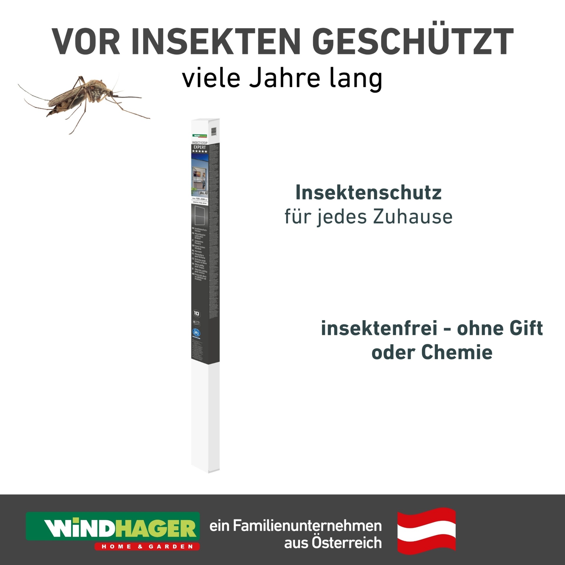 Windhager Insektenschutz-Fensterrahmen »Expert für bodentiefe Fenster, Insektenschutz aus Fiberglasgewebe« Fliegengitter in weiß, anthrazit erhältlich, 120x220cm, ohne bohren