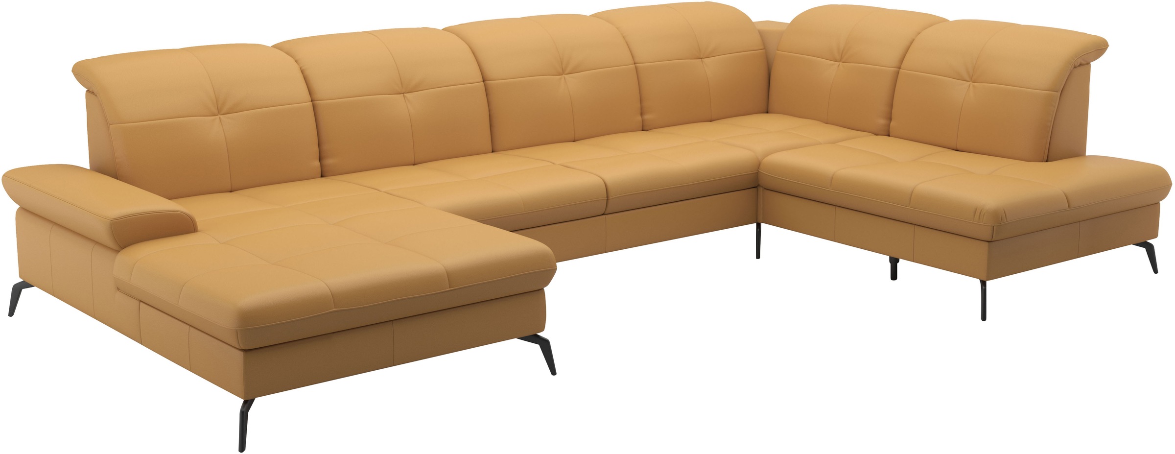 sit&more Wohnlandschaft »Amica, U-Form, inkl. Sitztiefenverstellung und Armteilverstellung«, wahlweise mit Kopfteilverstellung, Bettfunktion und Bettkasten