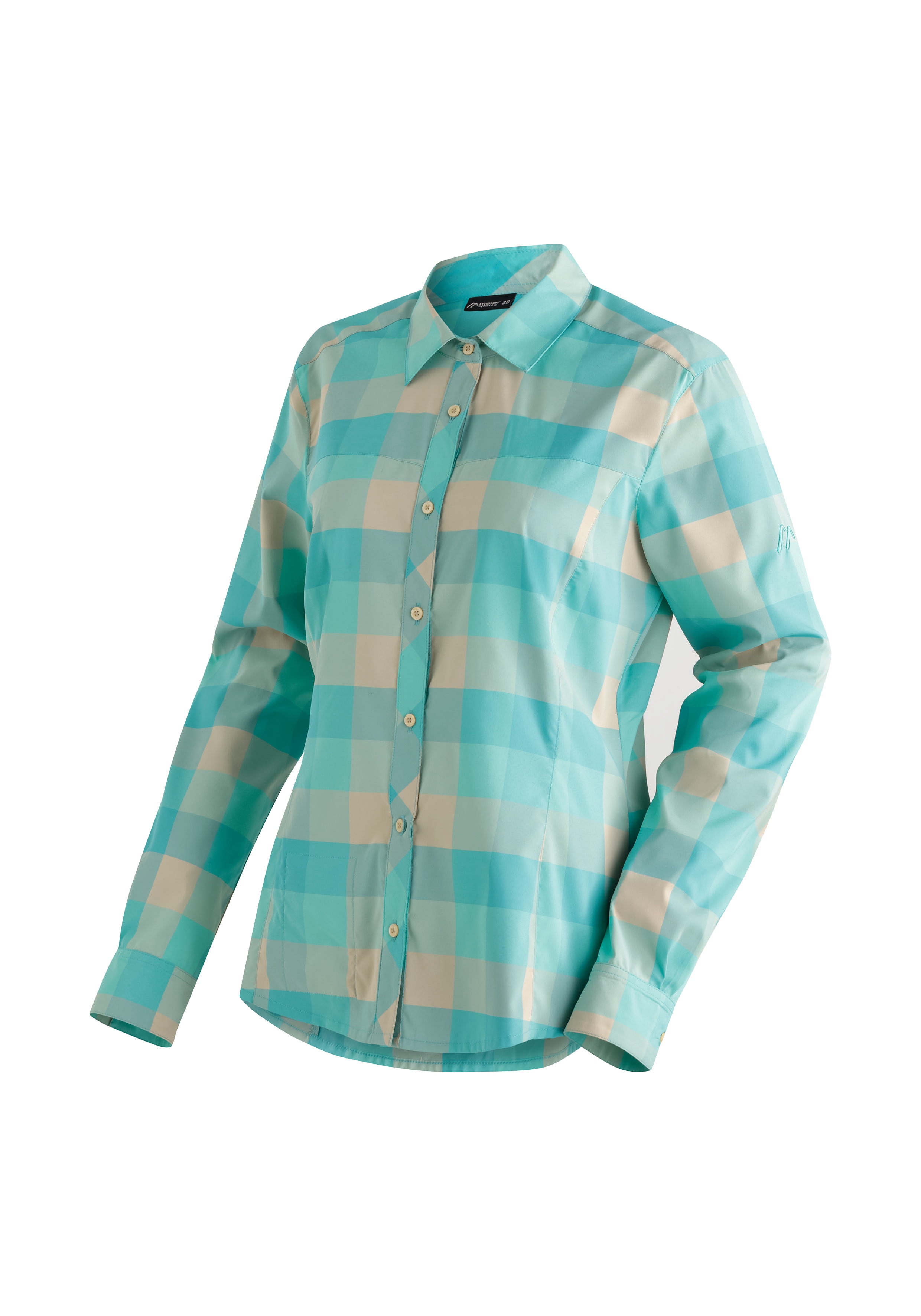 Maier Sports Funktionsbluse "Kendra L/S W" Damen Bluse, leichte Langarmbluse, Blusen-Shirt, Karobluse, Reg Fit