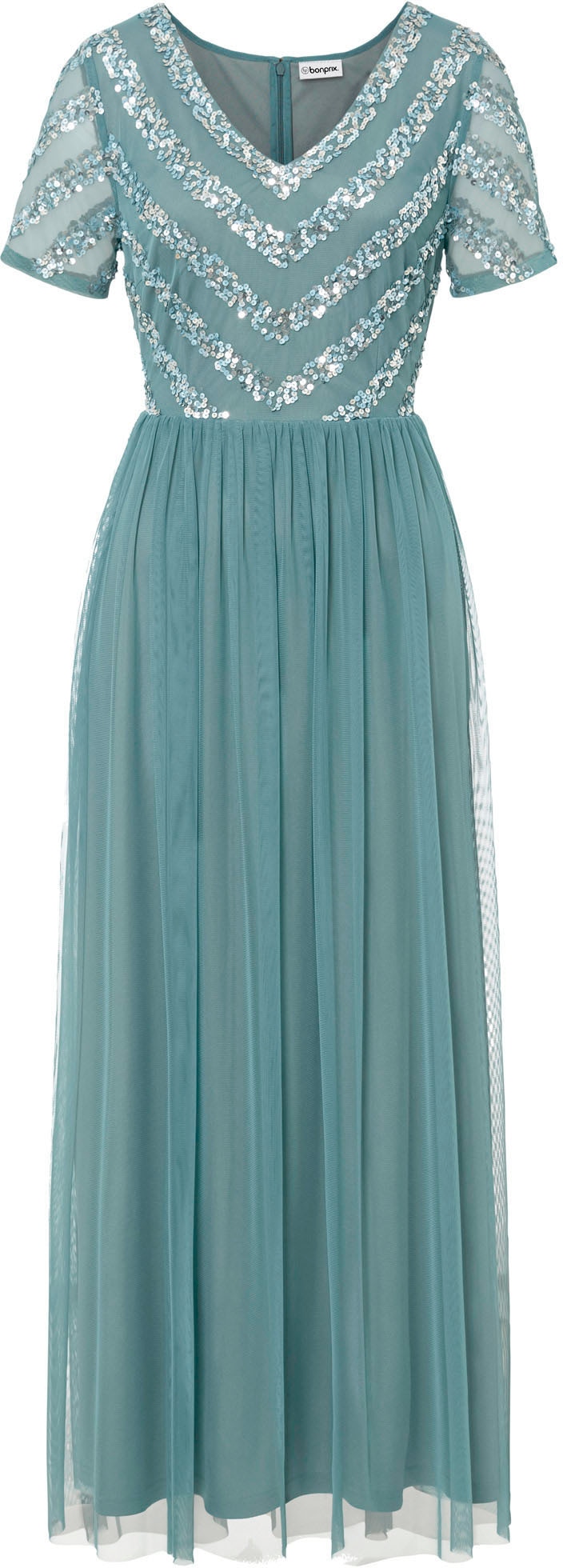 bonprix Maxikleid für festliche Anlässe, aus Polyester, schmale Passform, aus Tüll