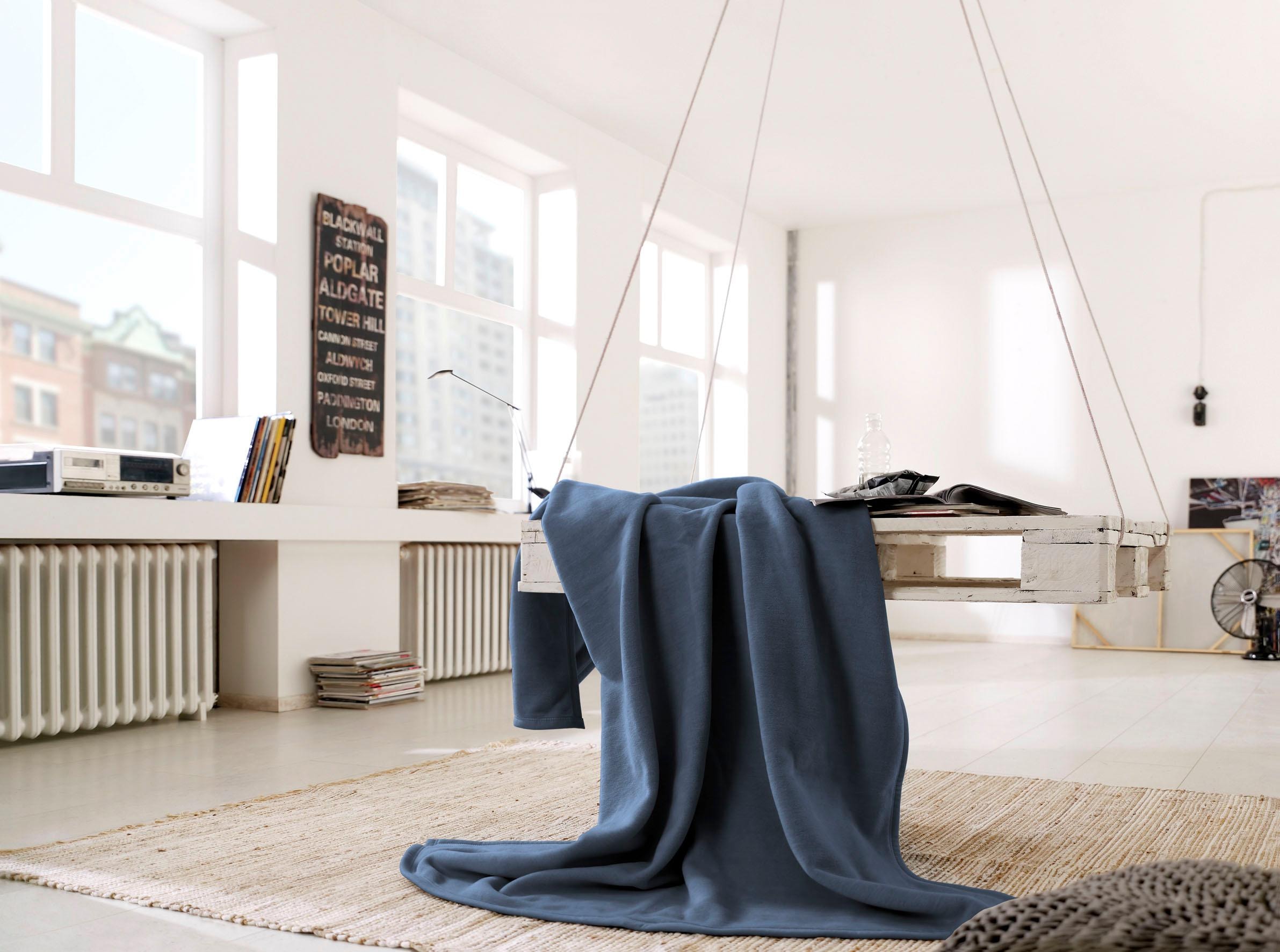 Biederlack Wohndecke »Cotton Home«, im Uni Design, Kuscheldecke