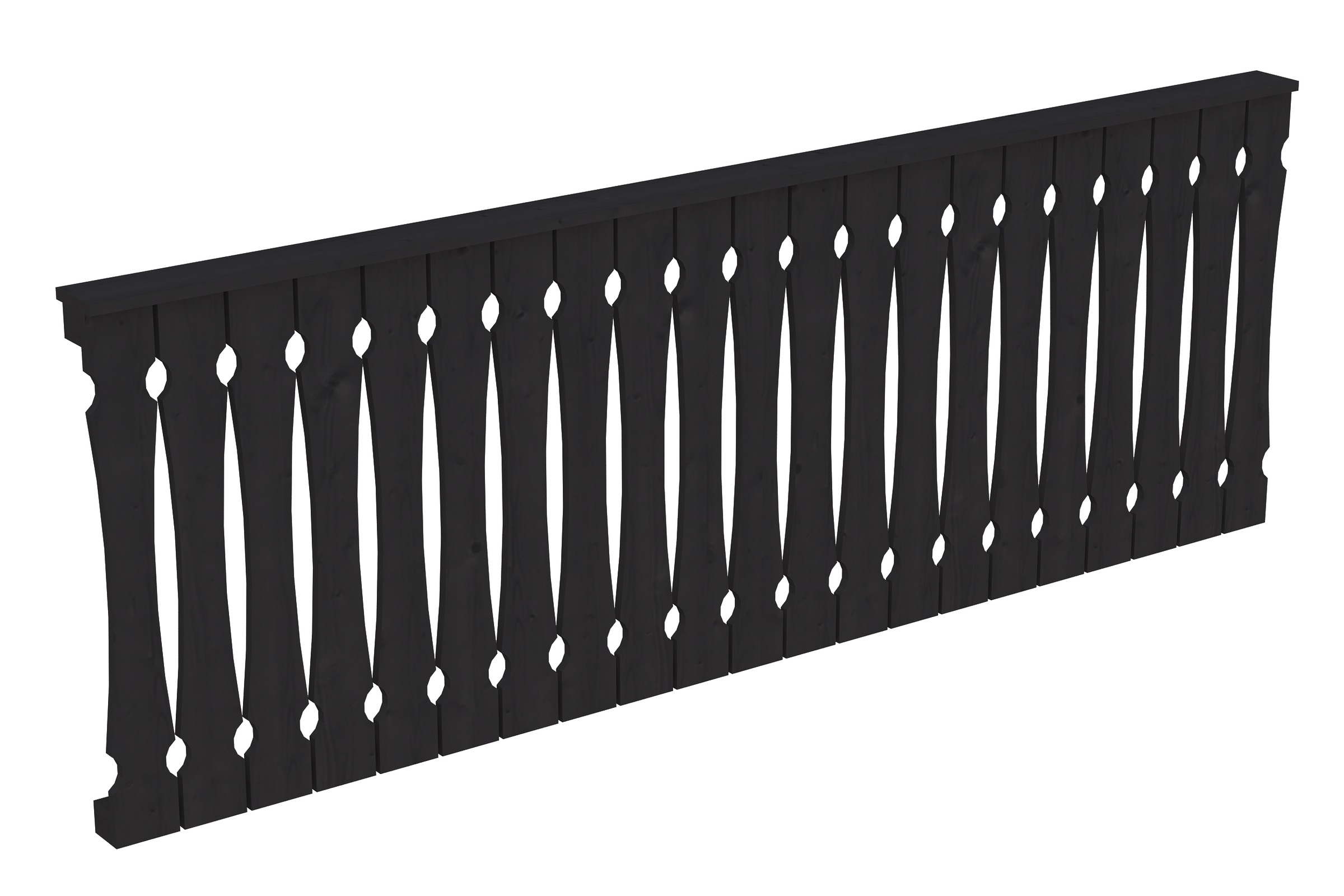 Brüstungsgeländer SKANHOLZ, H:96cm L:270cm, grau, Geländer, "Balkonschalung", für die Front