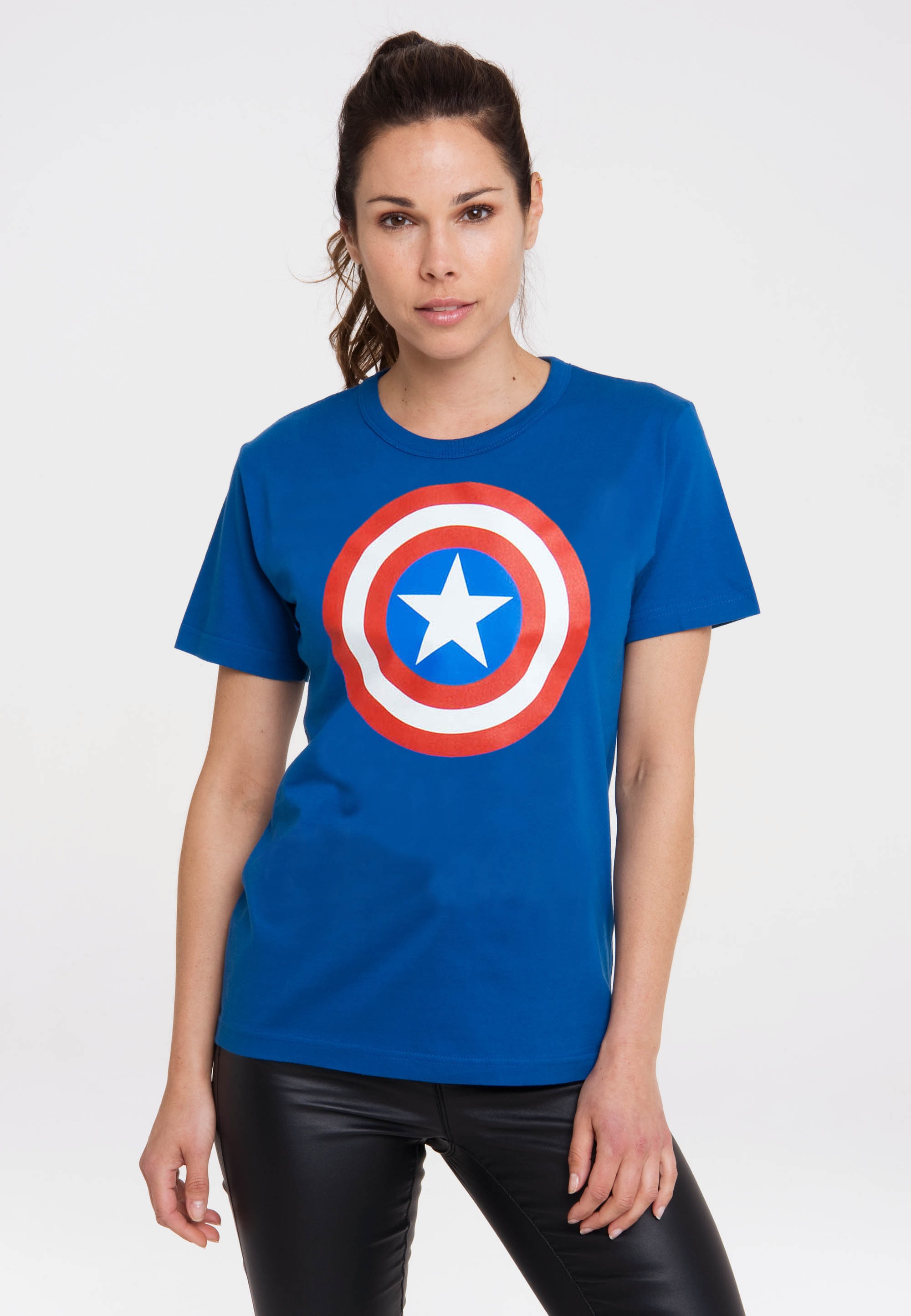 LOGOSHIRT T-Shirt »Captain America« mit Captain America Shield Logo