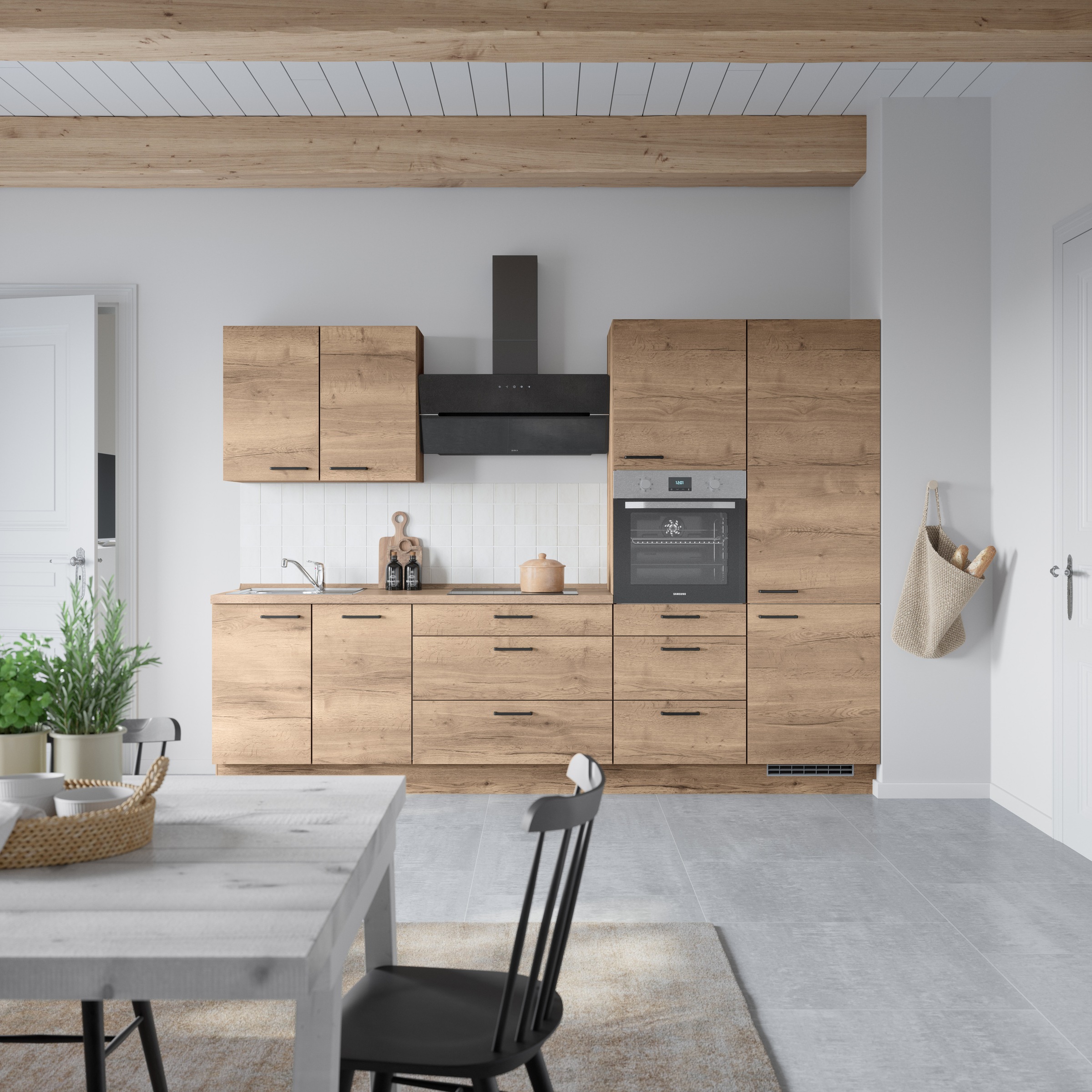 nobilia® Küchenzeile »"Structura II"«, vormontiert, Ausrichtung wählbar, Breite 300 cm, wahlw. mit E-Geräten
