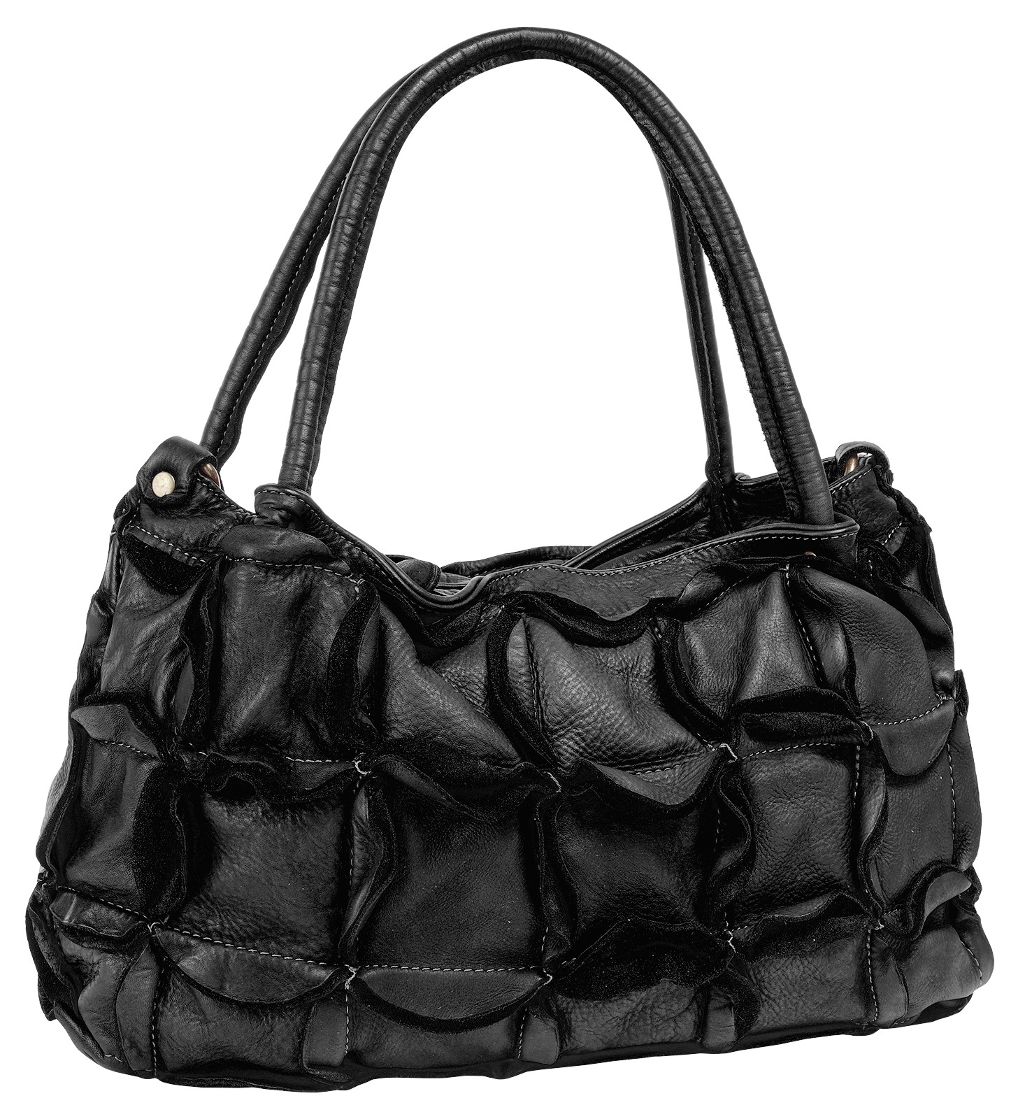 Shopper SAMANTHA LOOK, Damen, Gr. B/H/T: 37cm x 25cm x 14cm onesize, schwarz, Leder, Taschen Shopper, echt Leder, Made in Italy 3