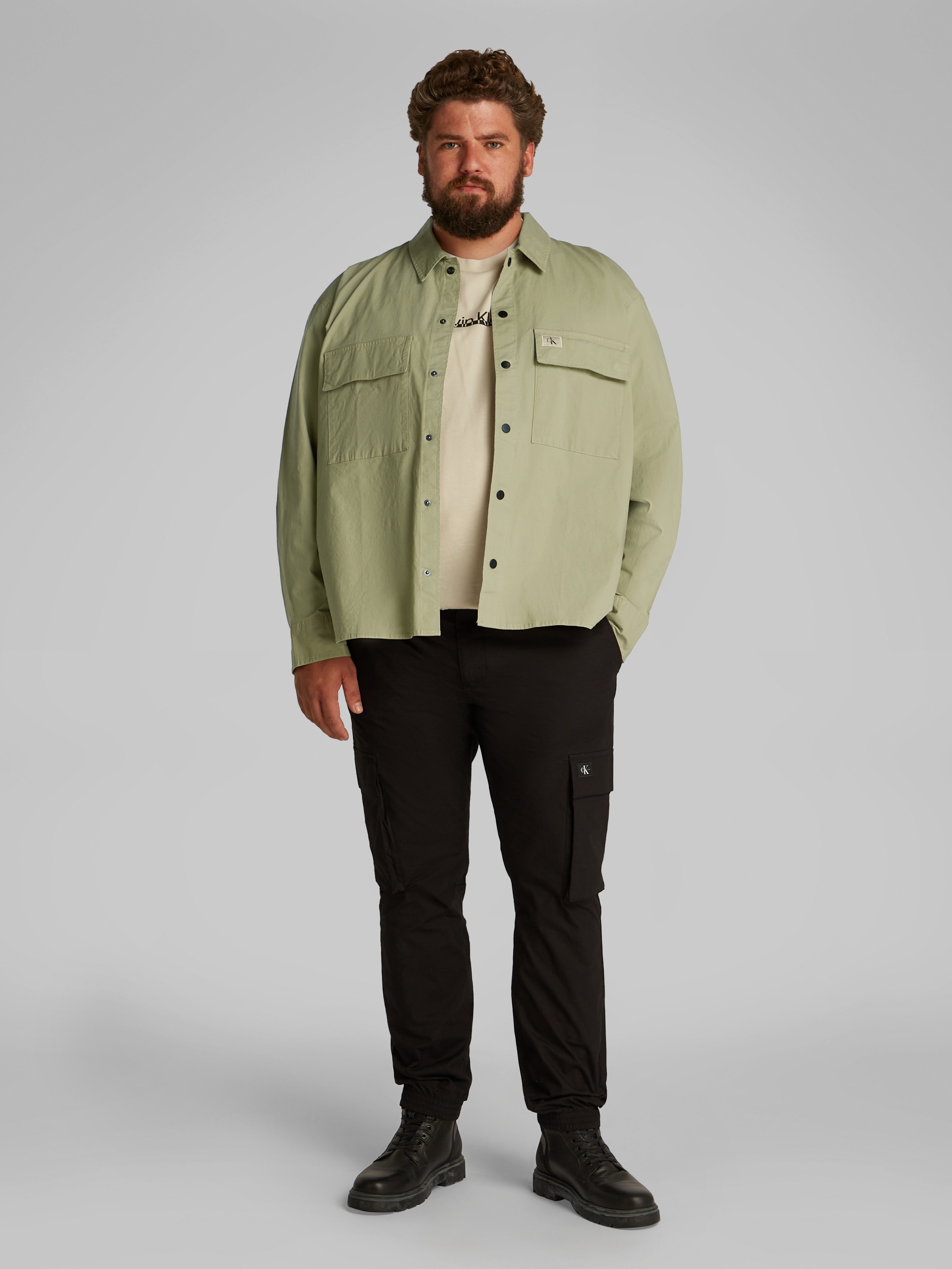 Calvin Klein Jeans Plus Langarmhemd »PLUS CARGO OVERSHIRT« in großen Größen