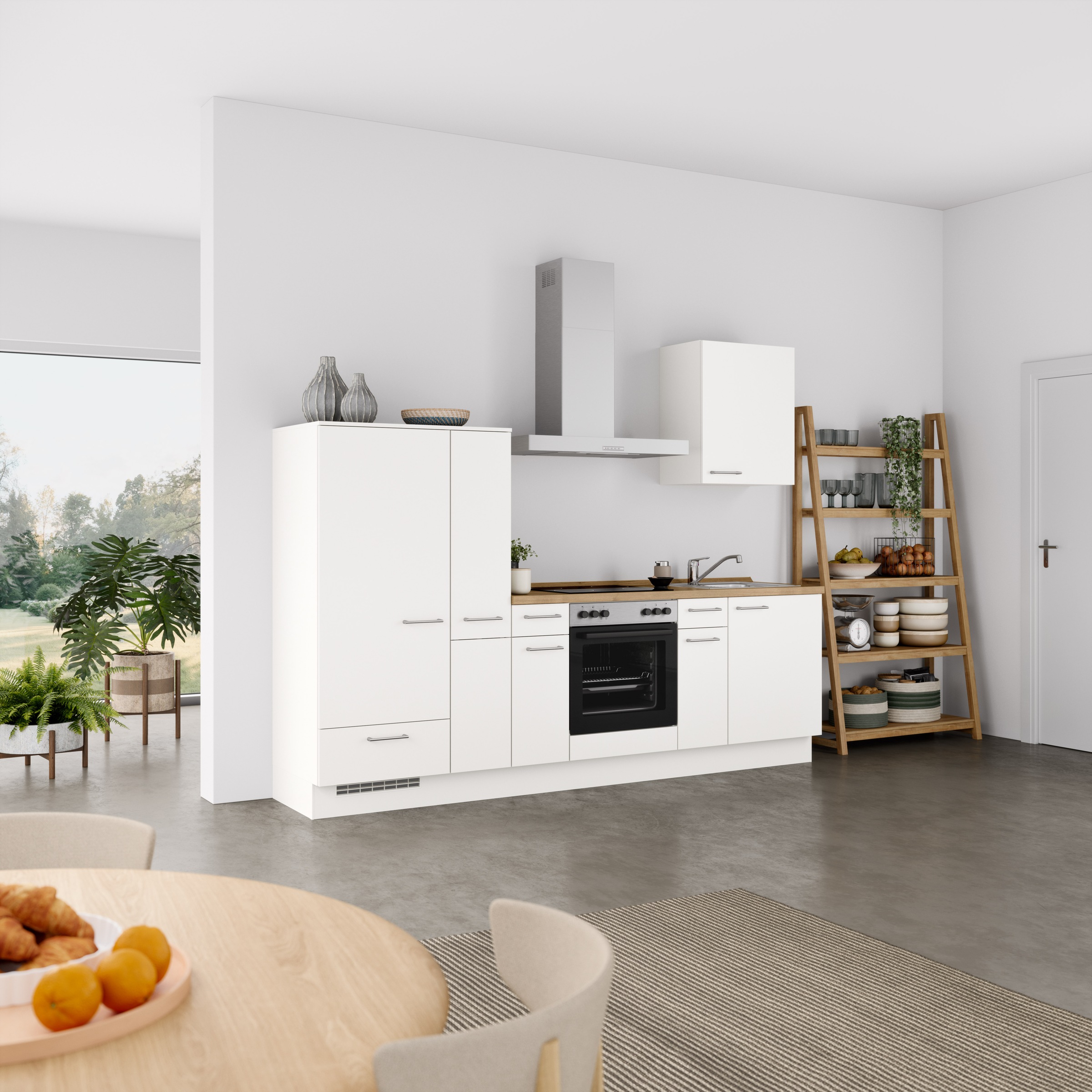 nobilia® Küchenzeile »"Laser I", NEU: individuell anpassbar mit gratis Profi-Beratung« vormontiert, 270 cm breit, optional mit verschiedenen E‑Geräte-Sets