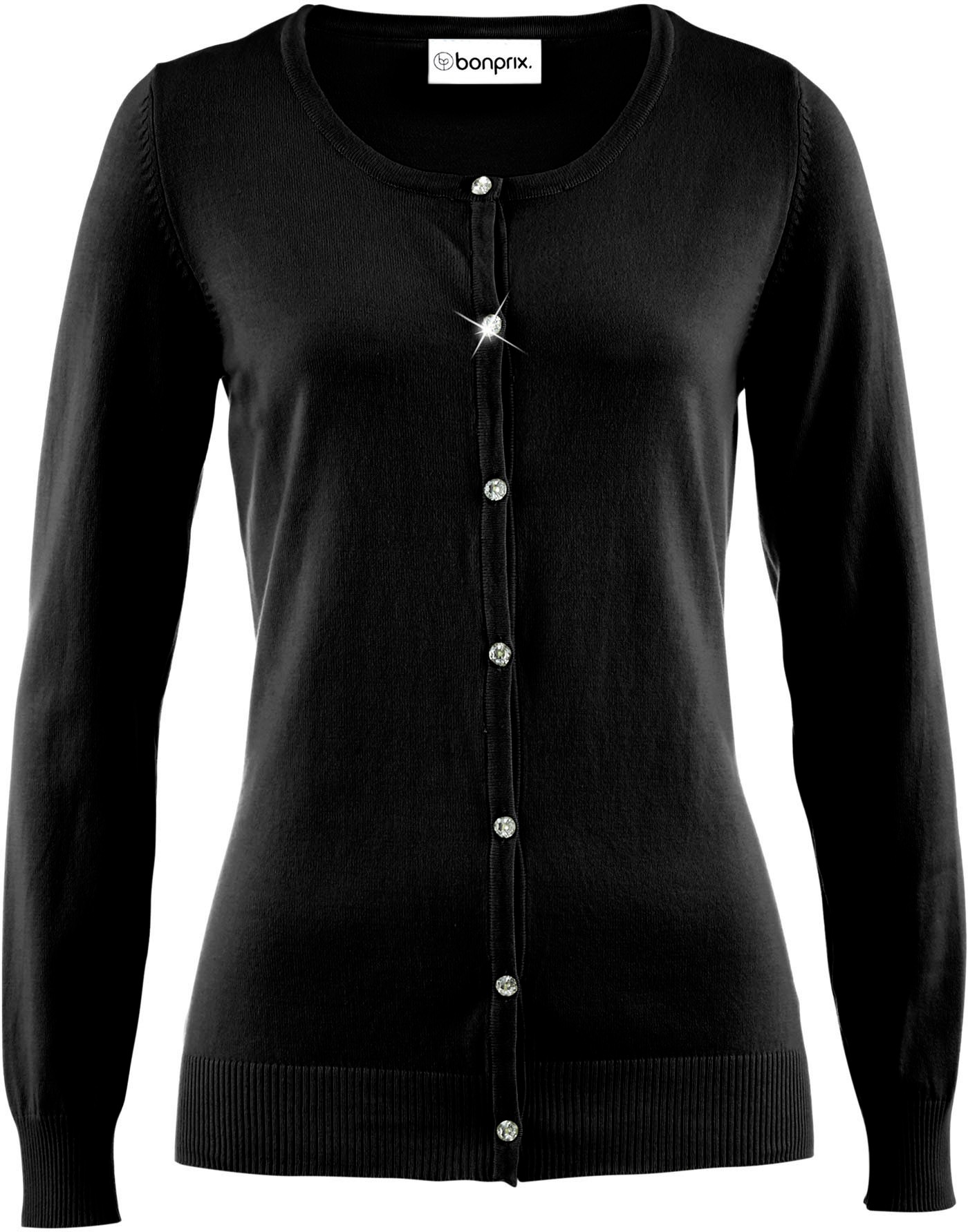 bonprix Strickjacke »Enge Feinstrickjacke« schmale Passform, Feinstrick-Design, aus Baumwolle und Polyamid