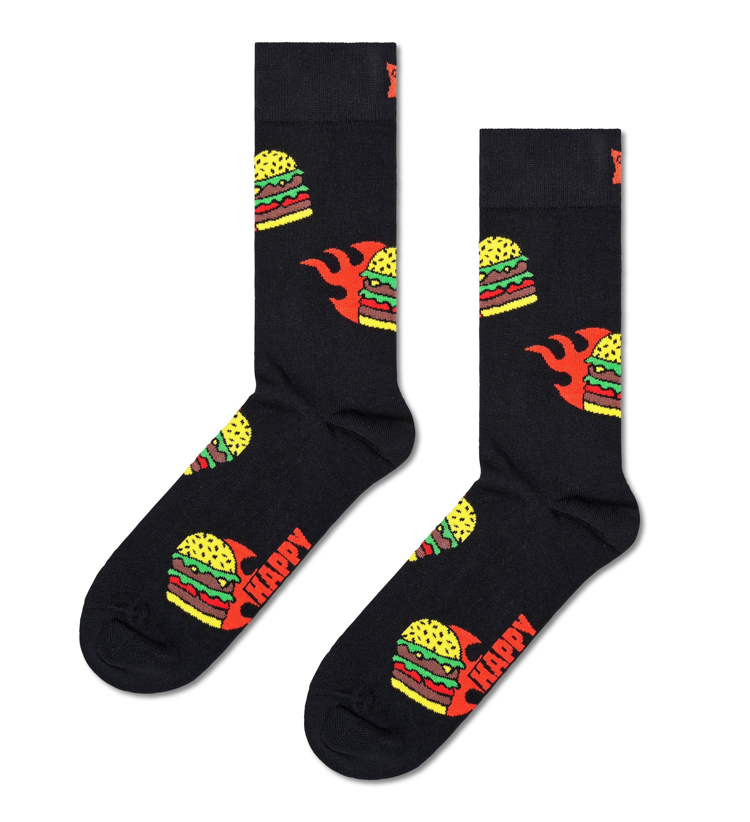 Happy Socks Langsocken, (2er Pack), mit coolem Burger-Motiv